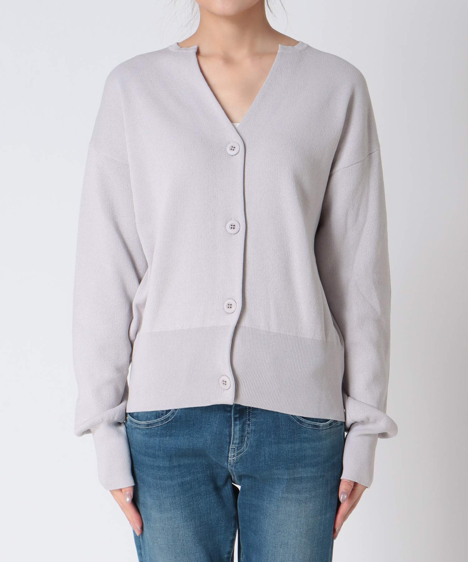 キーネックリラックスカーディガン