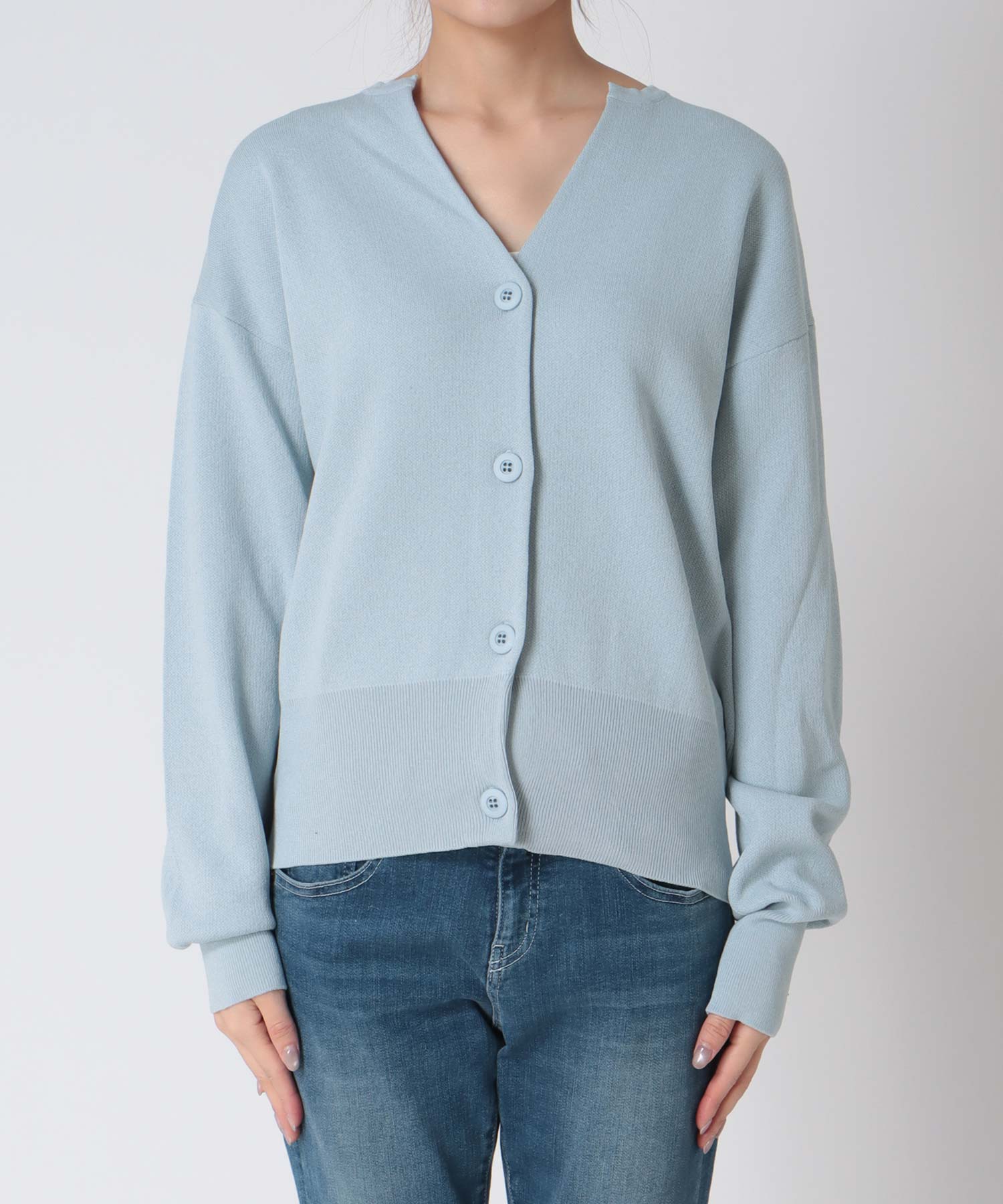 キーネックリラックスカーディガン