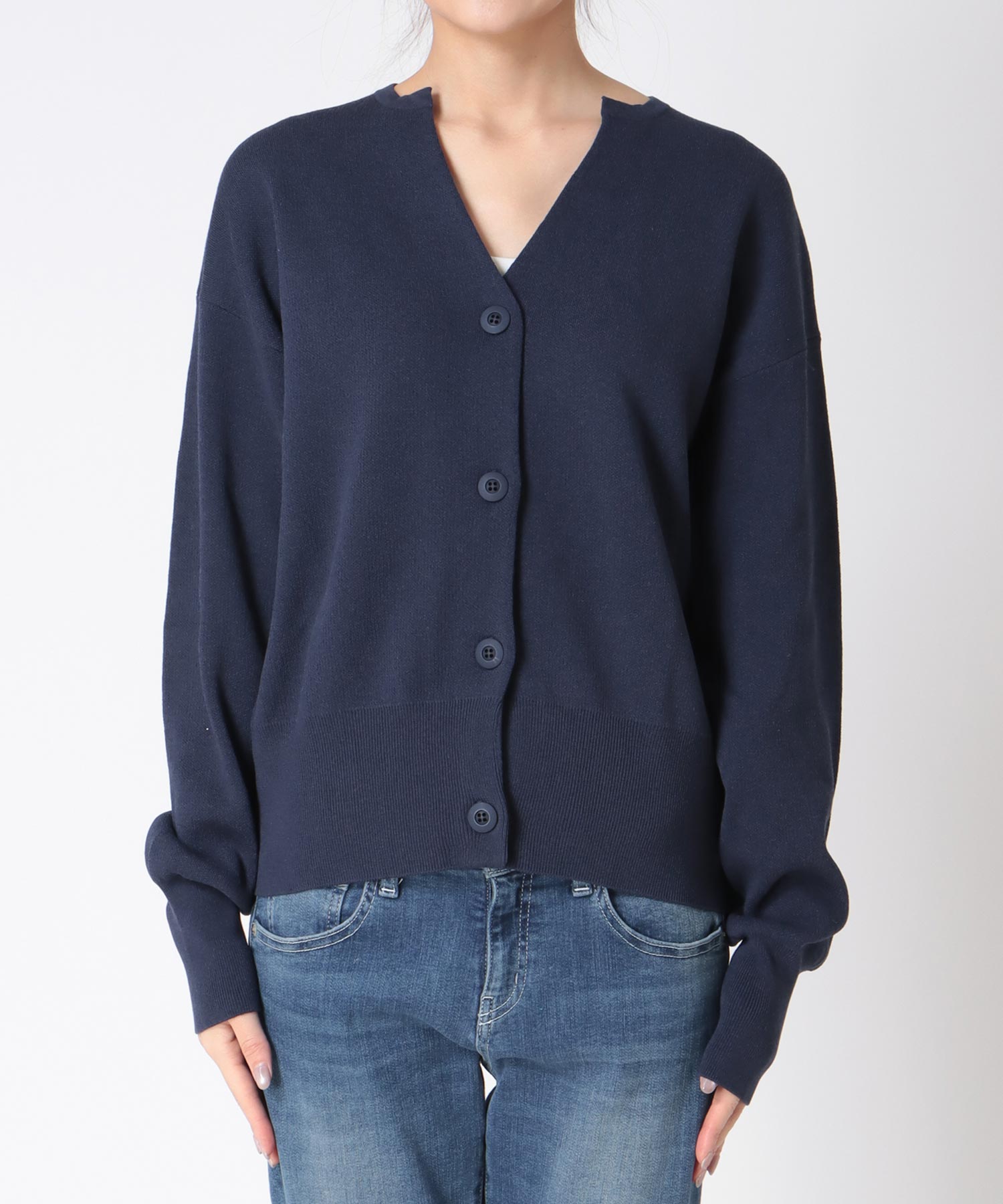 キーネックリラックスカーディガン