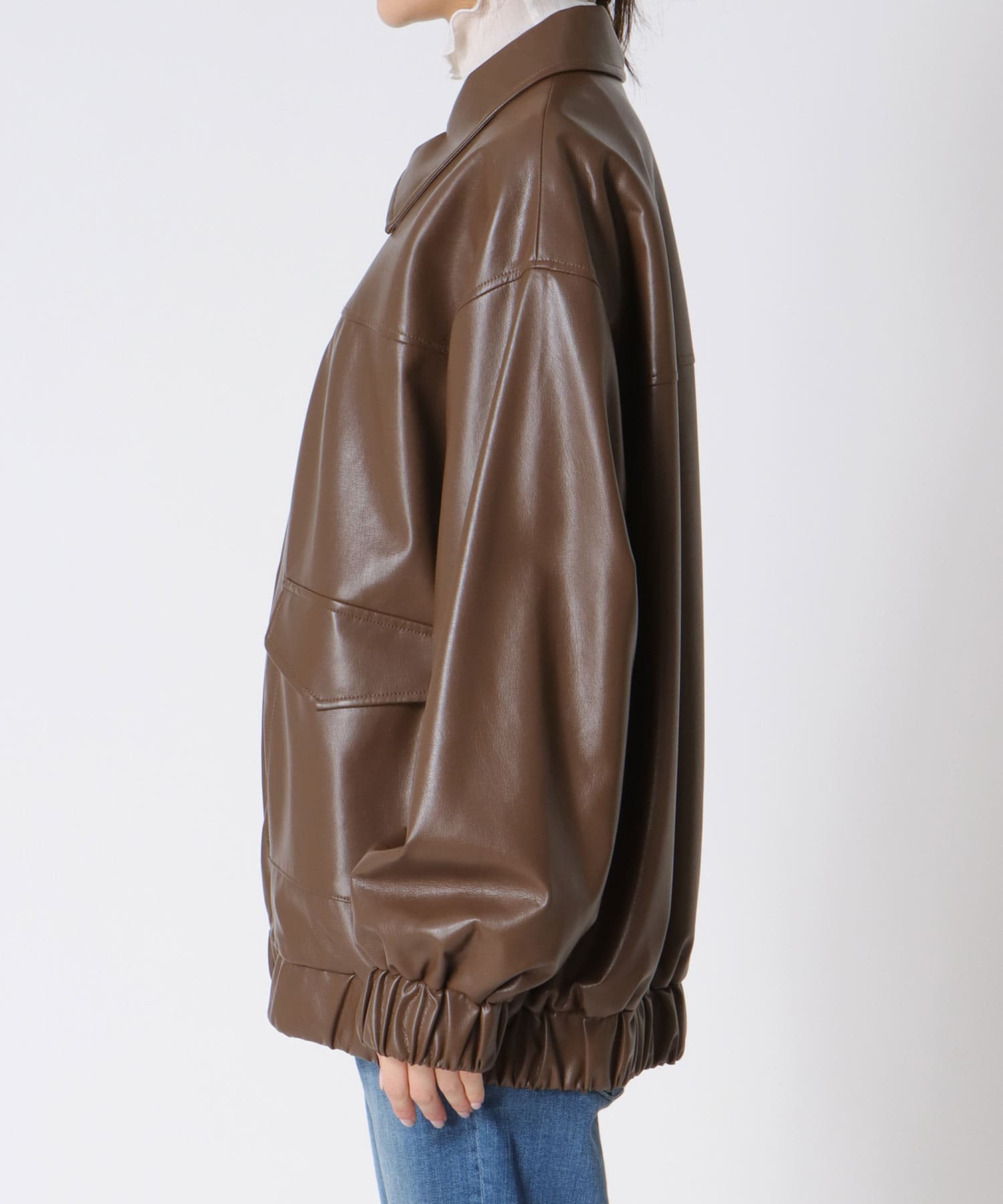 フェイクレザーブルゾン