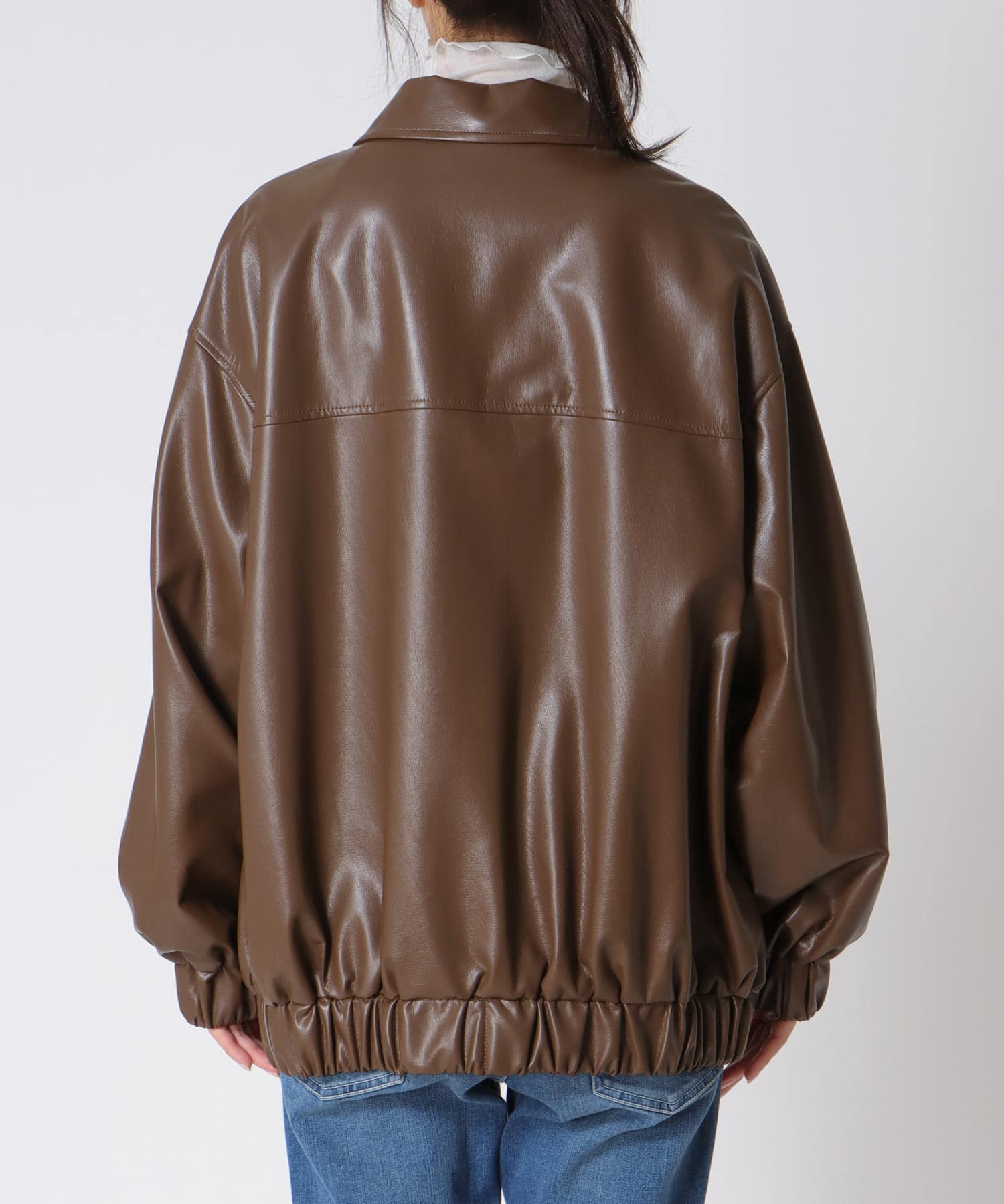 フェイクレザーブルゾン