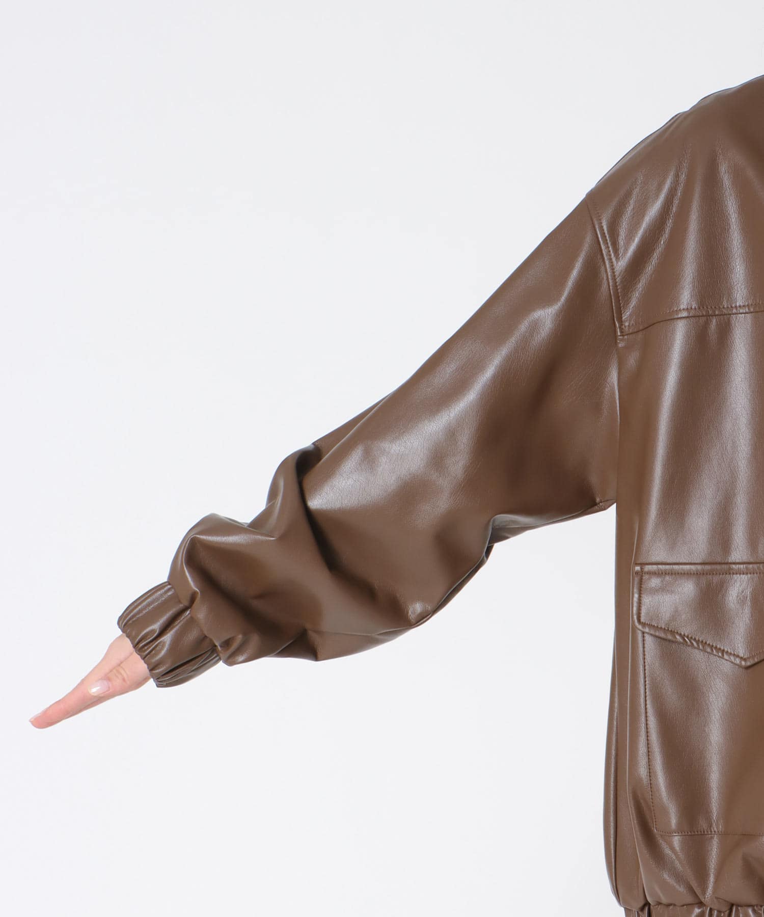 フェイクレザーブルゾン