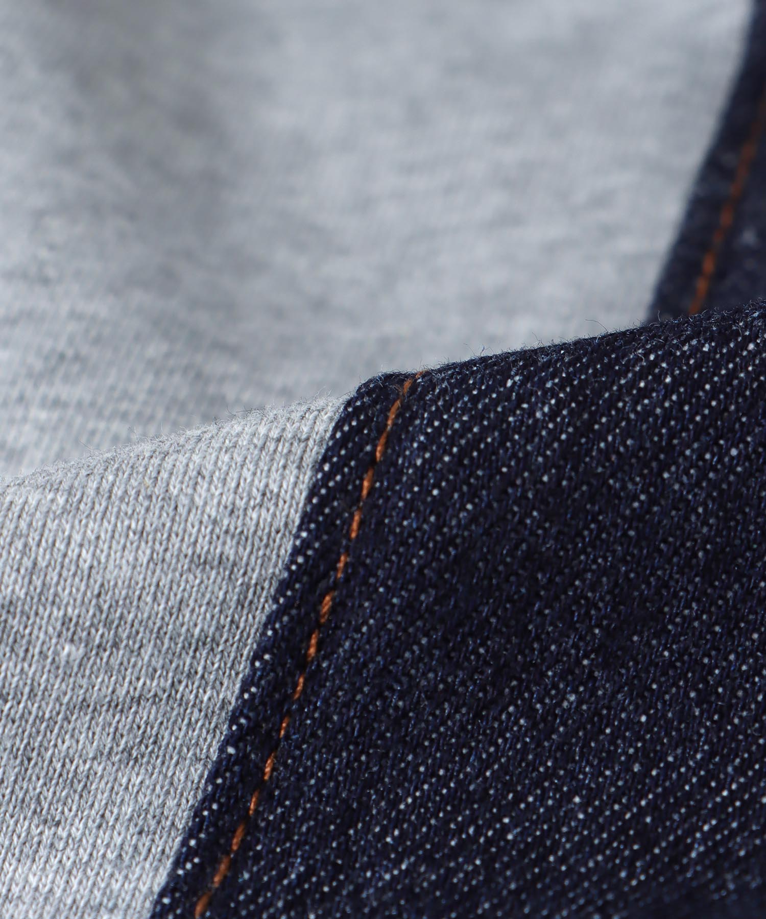 デニム×裏毛ワイドパンツ