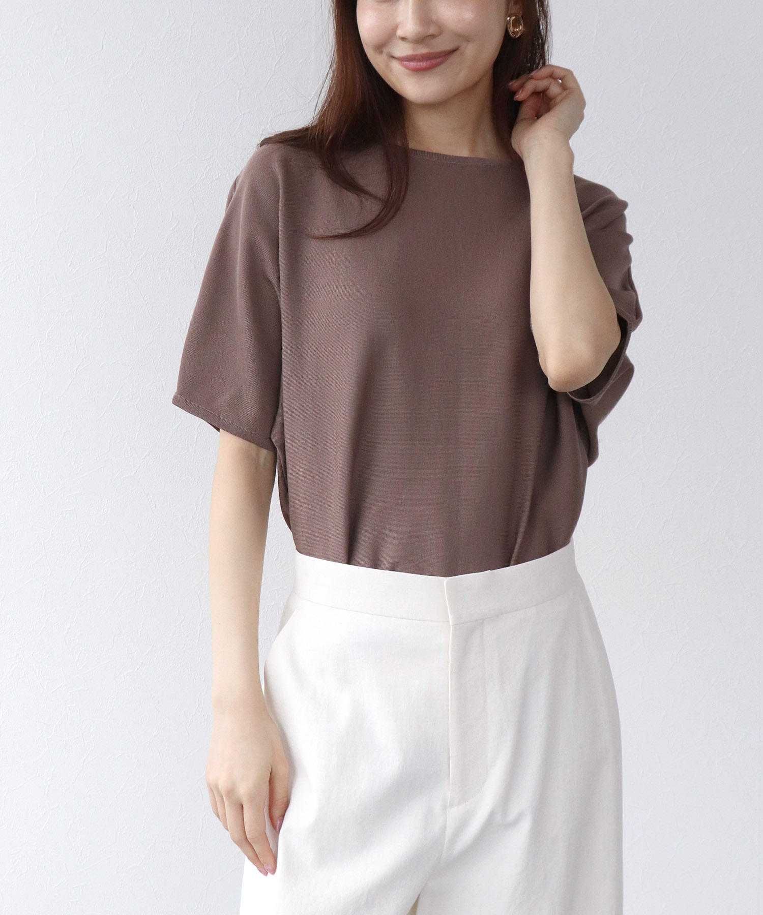 デオドラント加工ハイゲージ半袖ニット