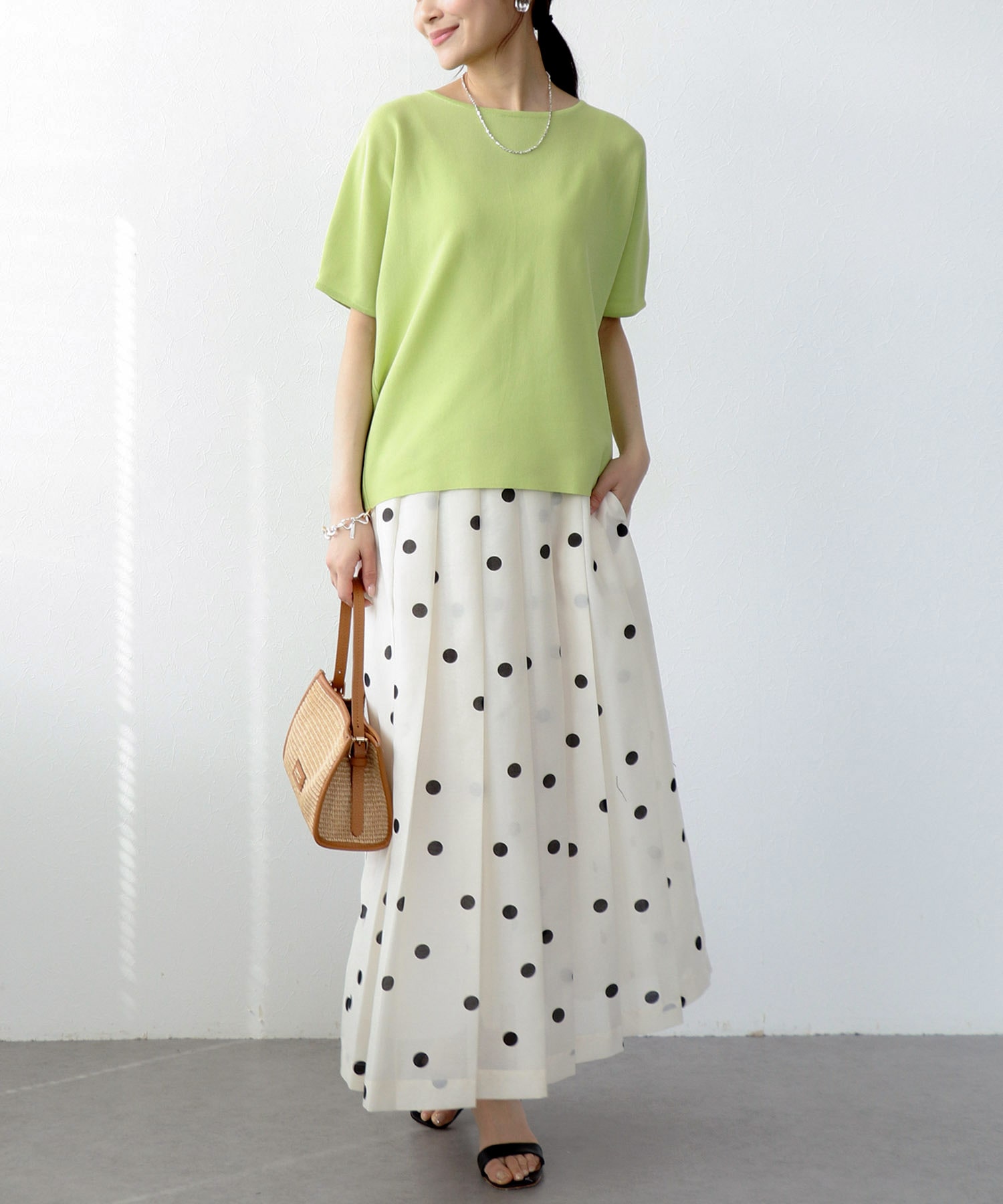 デオドラント加工ハイゲージ半袖ニット