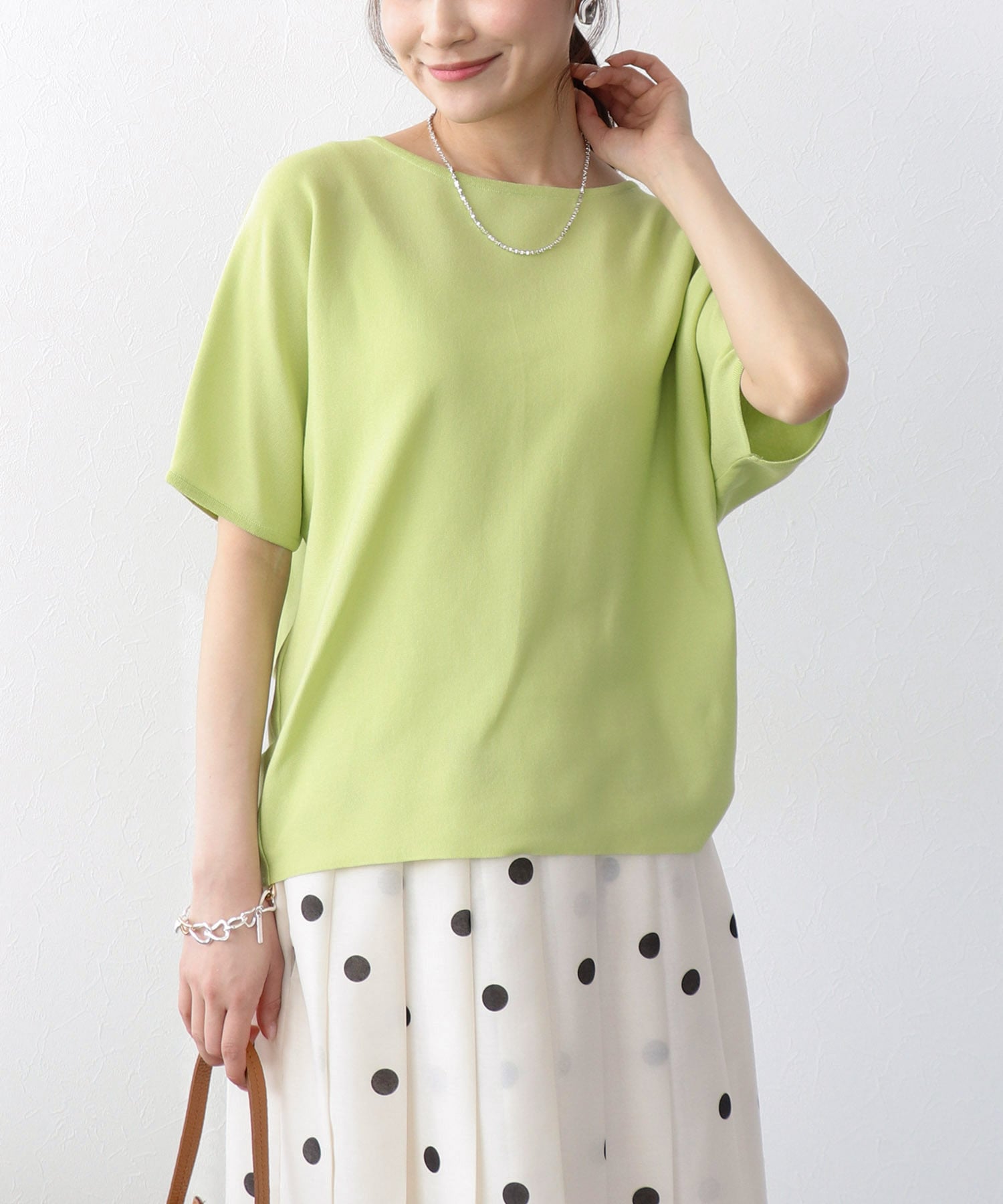 デオドラント加工ハイゲージ半袖ニット