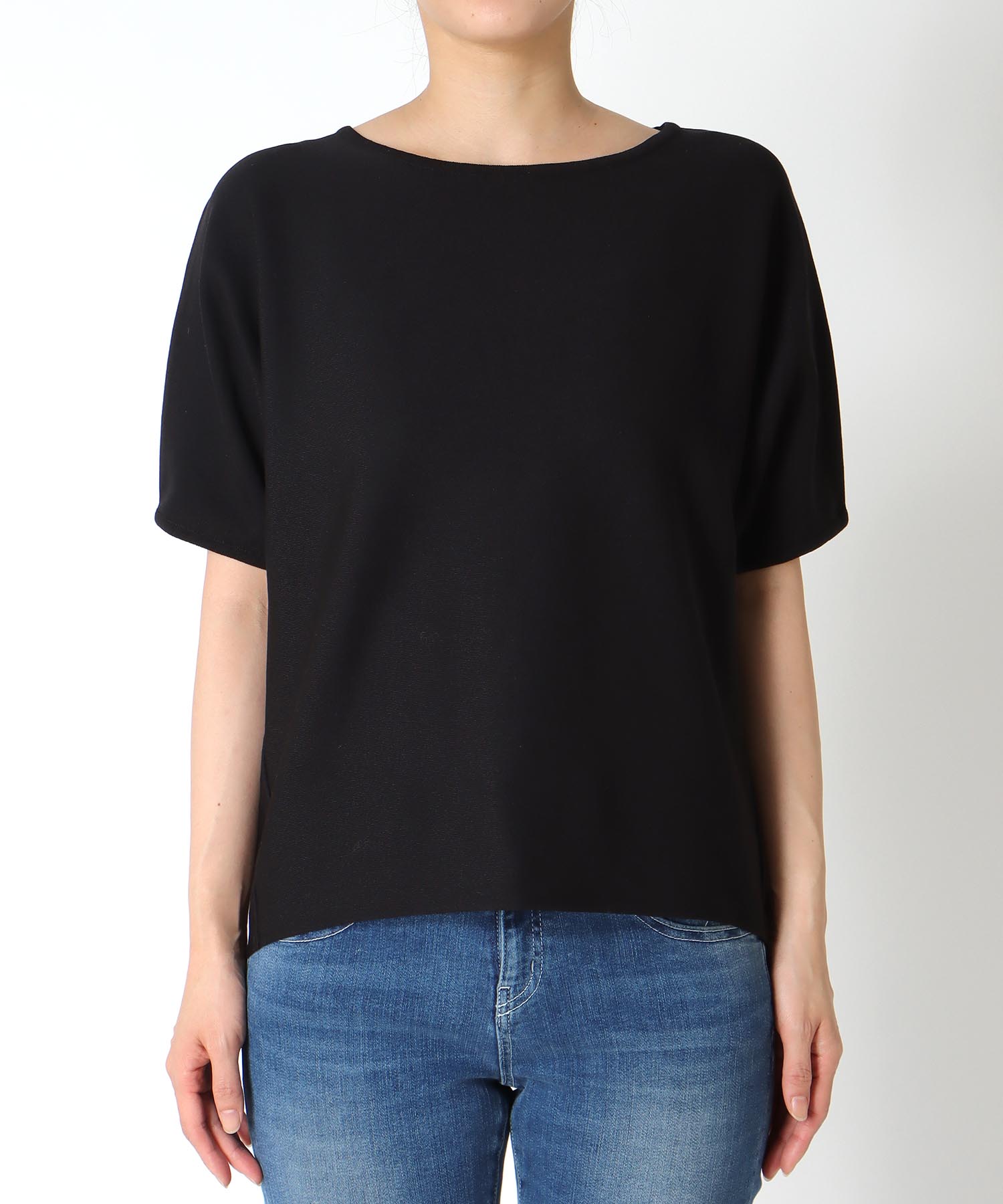 デオドラント加工ハイゲージ半袖ニット