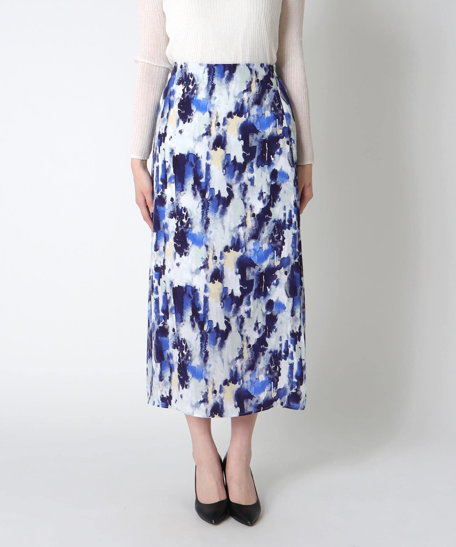 AMARAペイントプリントAラインスカート