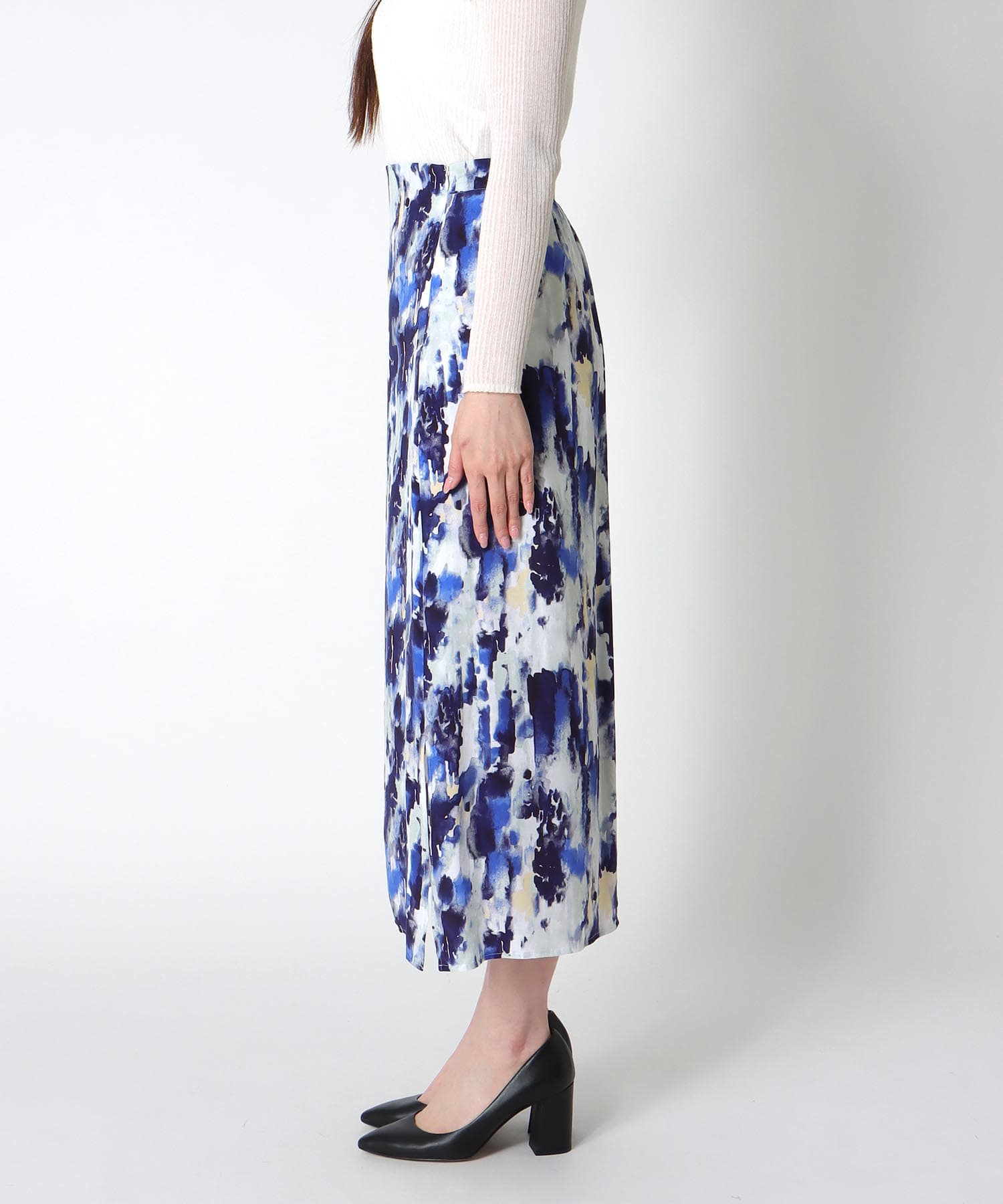 AMARAペイントプリントAラインスカート