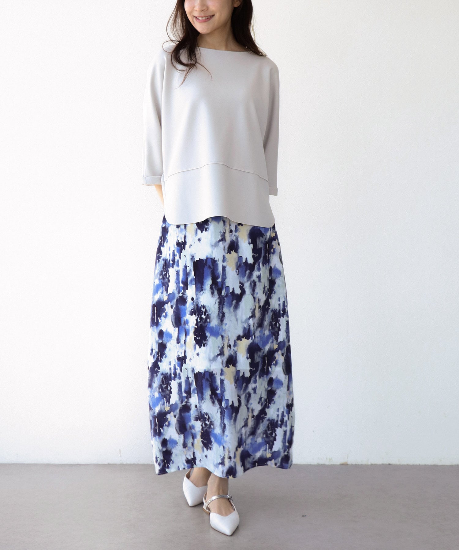 AMARAペイントプリントAラインスカート