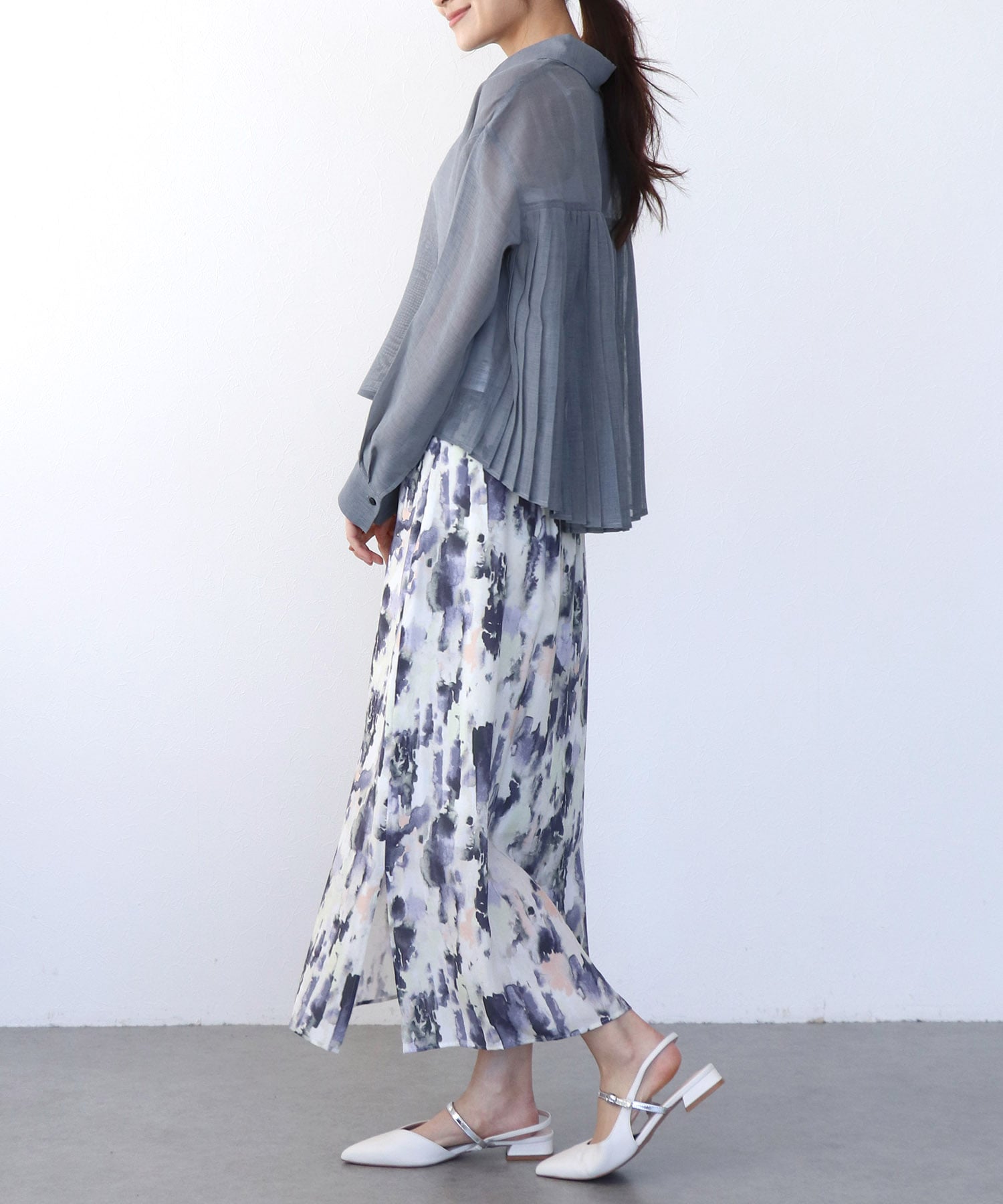 AMARAペイントプリントAラインスカート