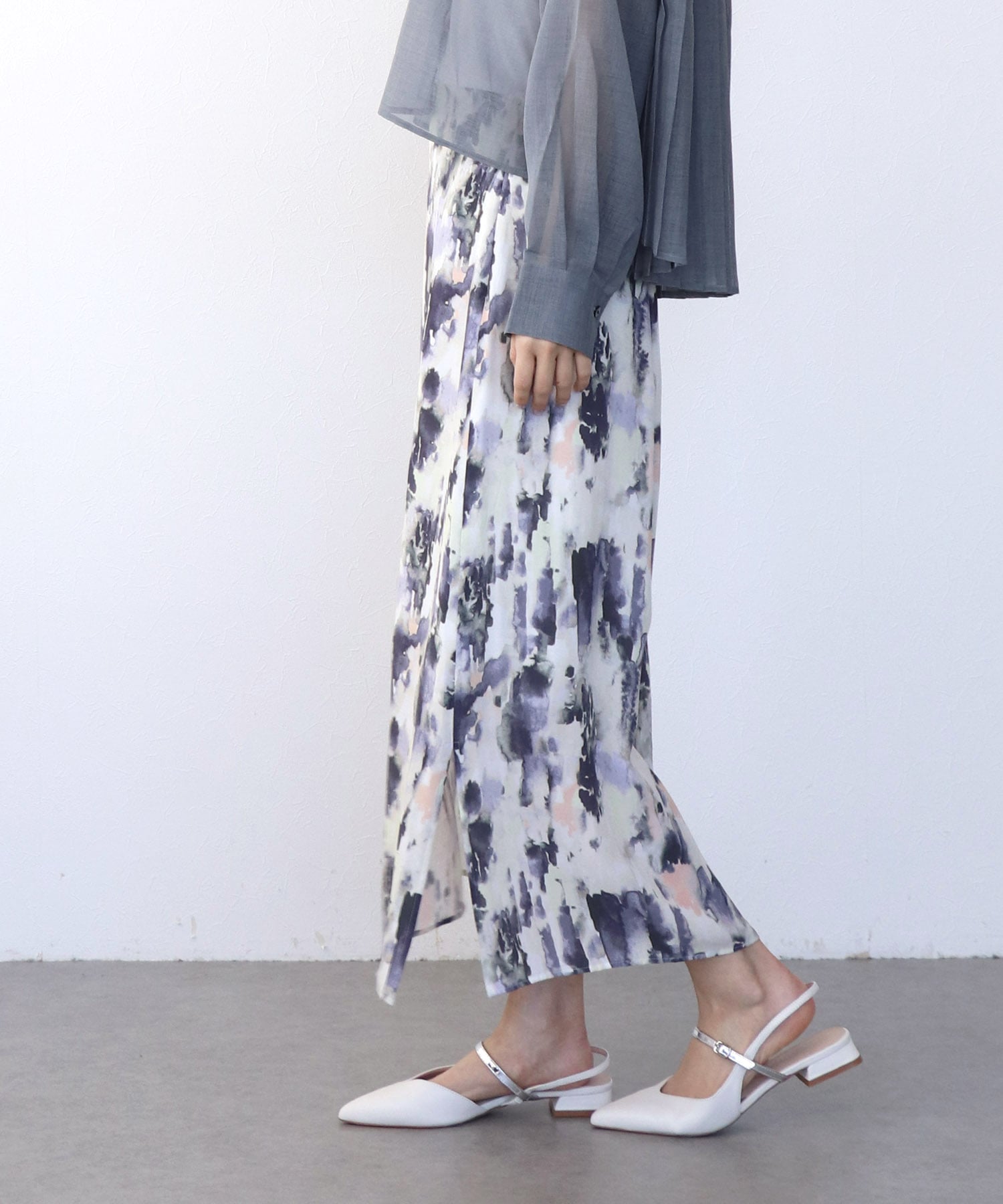 AMARAペイントプリントAラインスカート