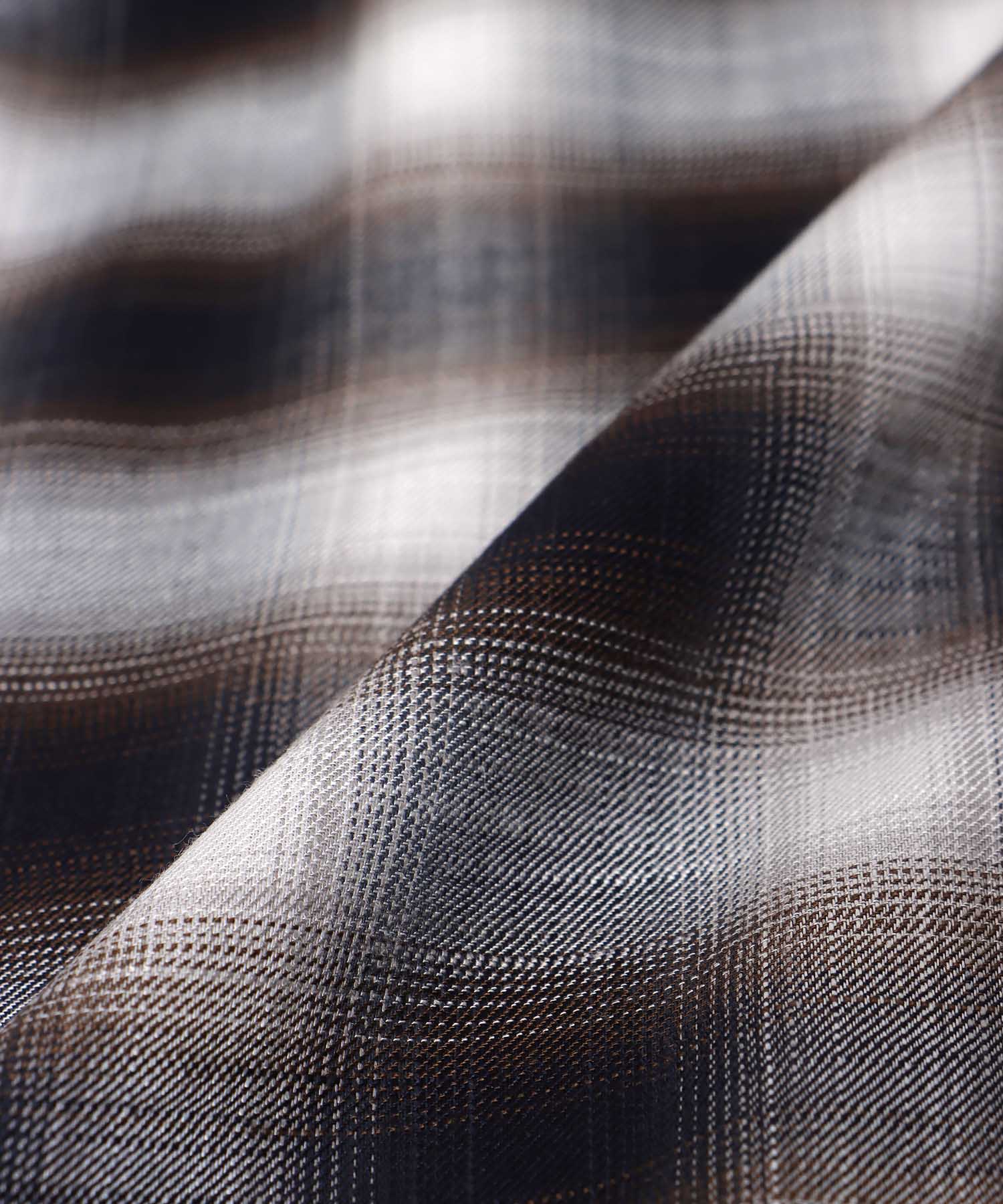 スラブチェックフーディシャツ