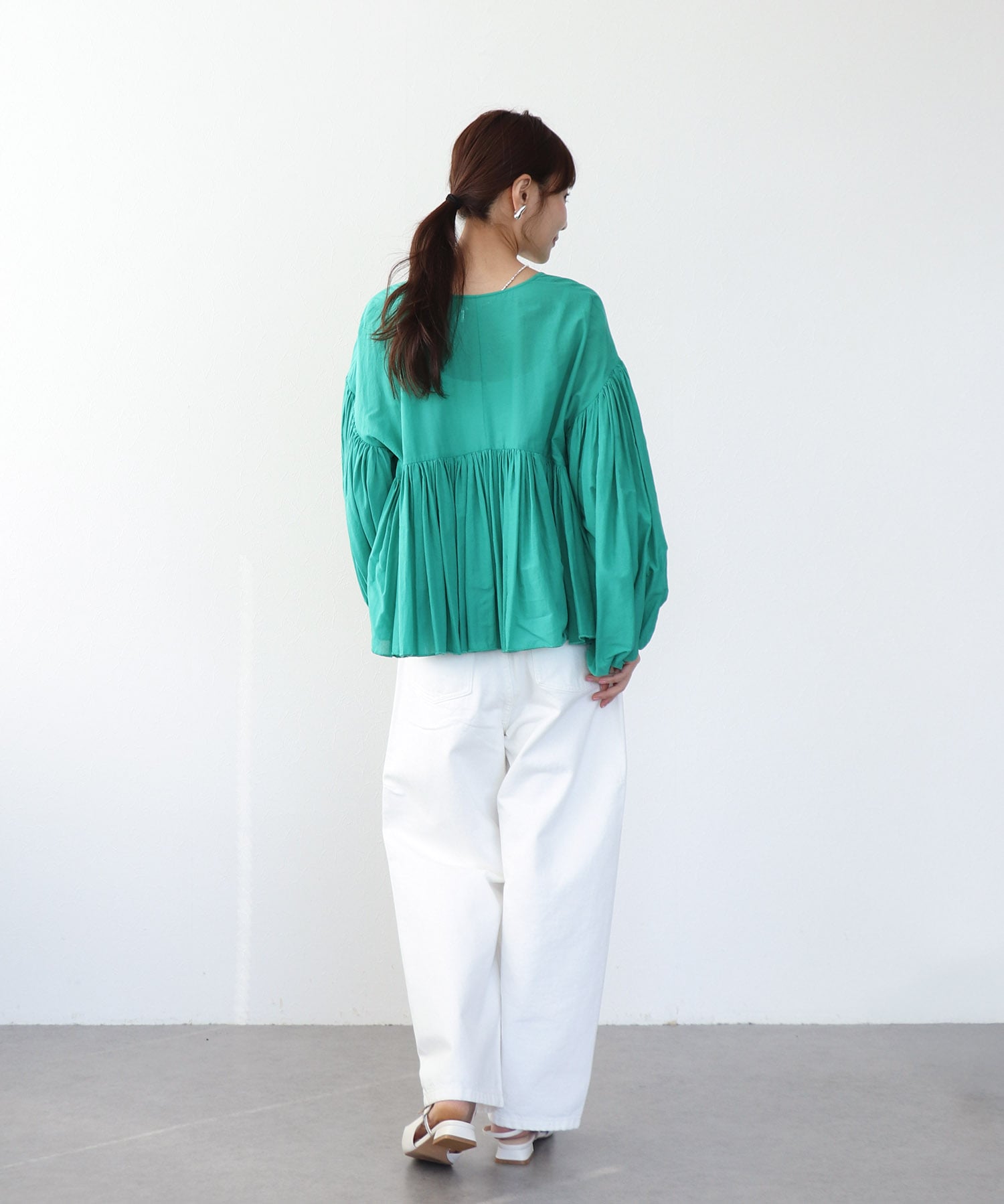 コットンボイルボリュームブラウス
