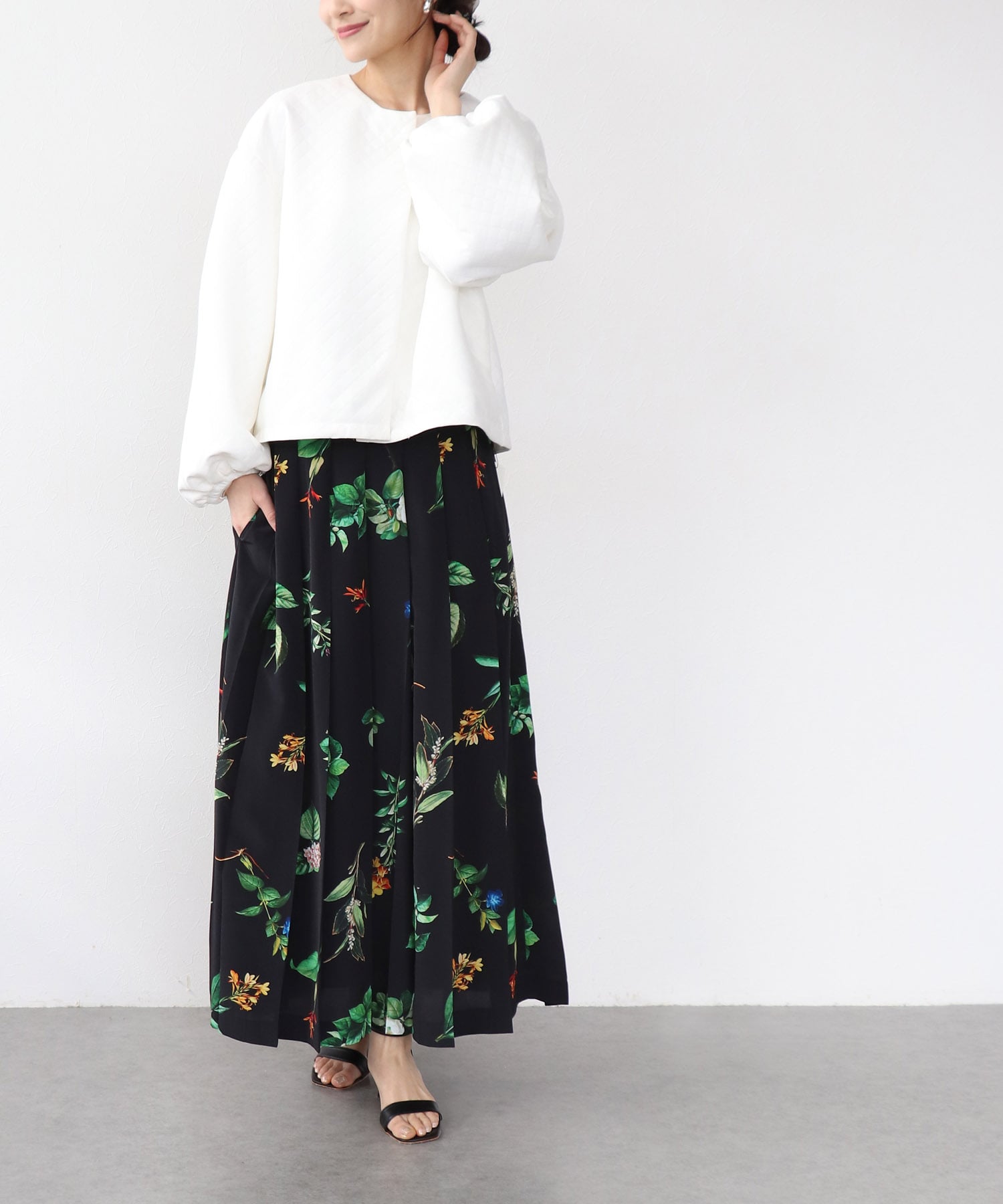 キルティングボリュームスリーブブルゾン