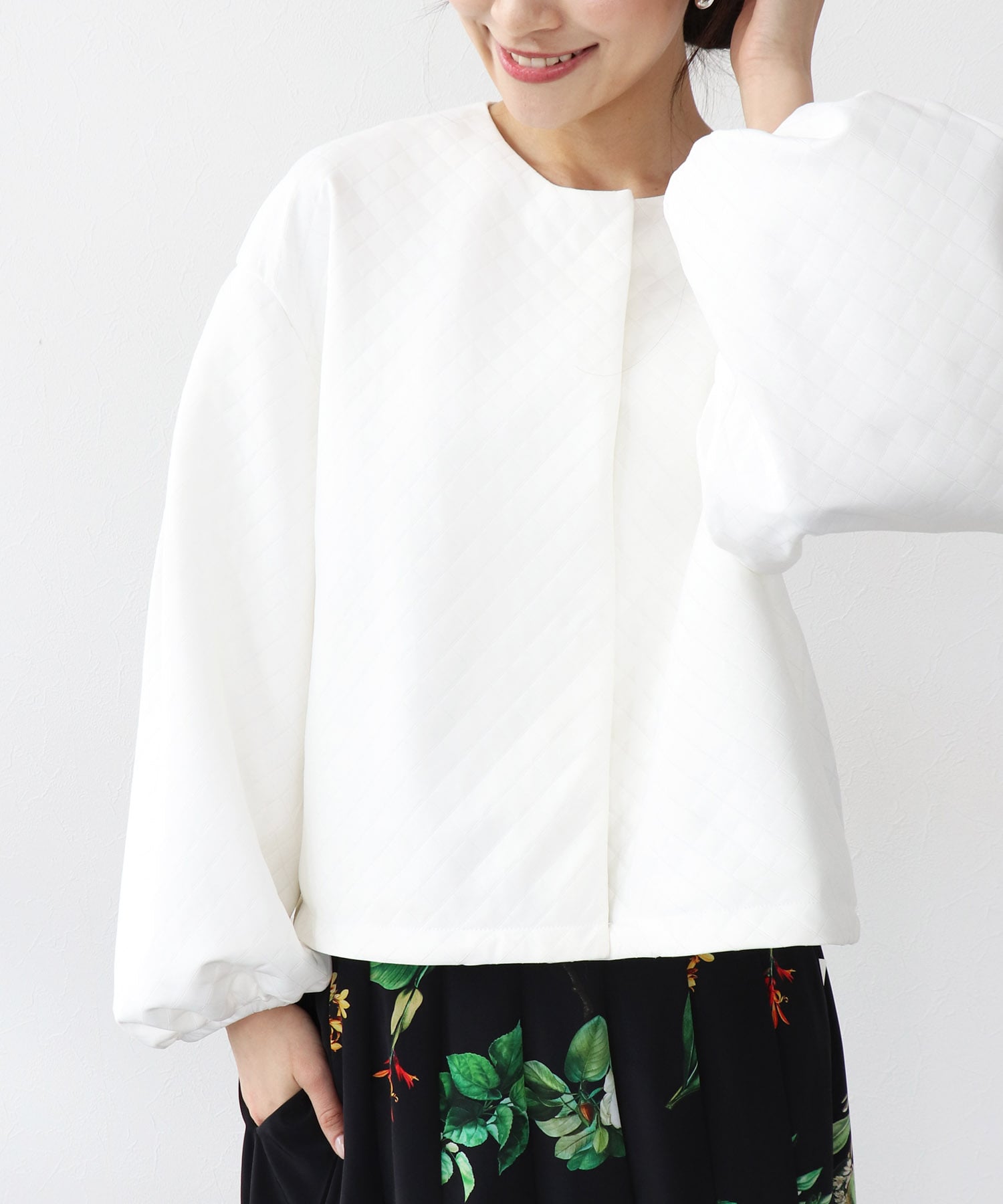 キルティングボリュームスリーブブルゾン