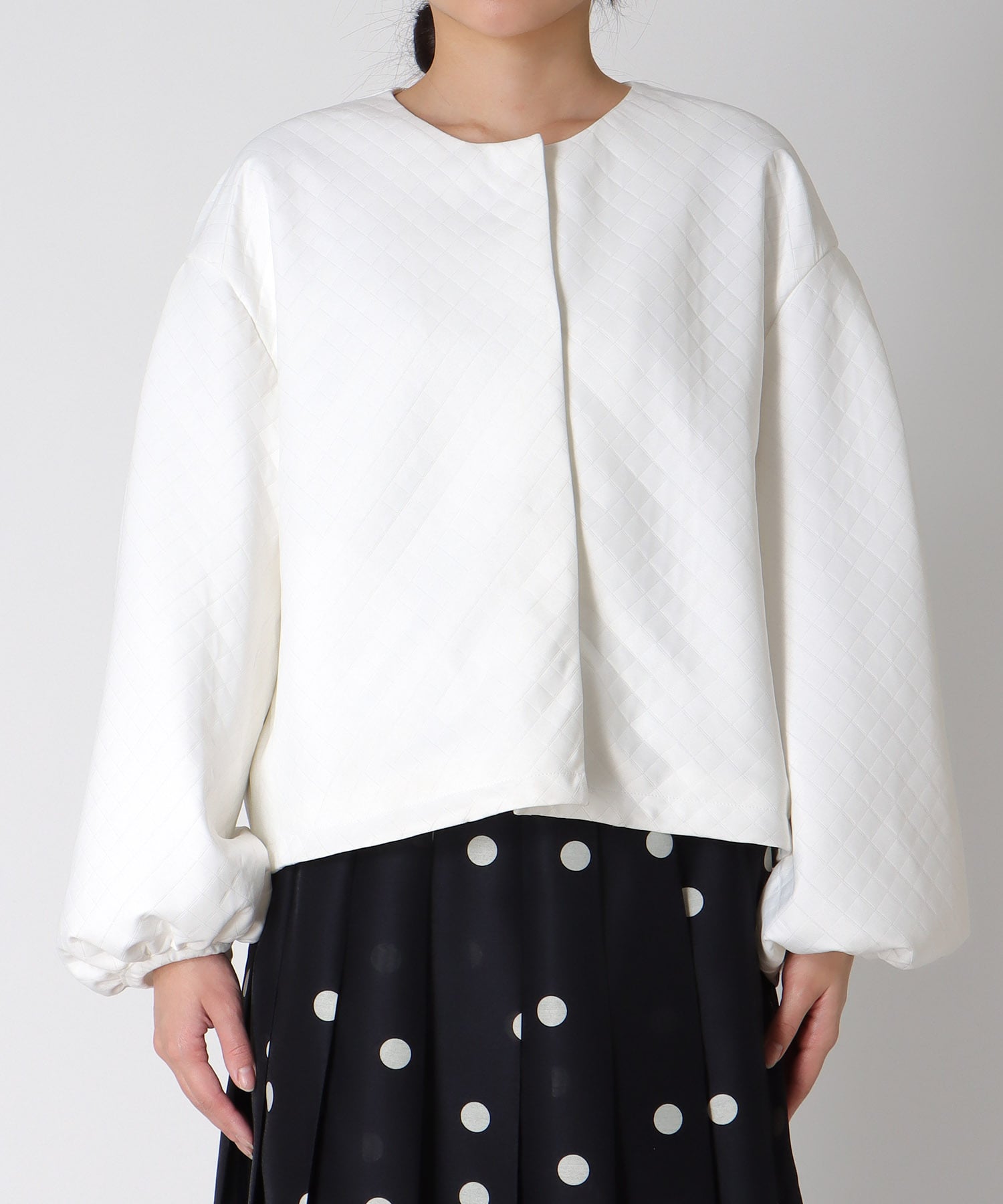 キルティングボリュームスリーブブルゾン