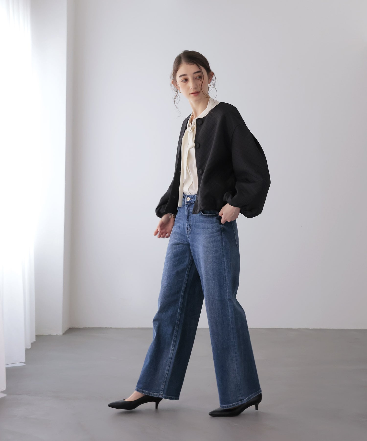 キルティングボリュームスリーブブルゾン