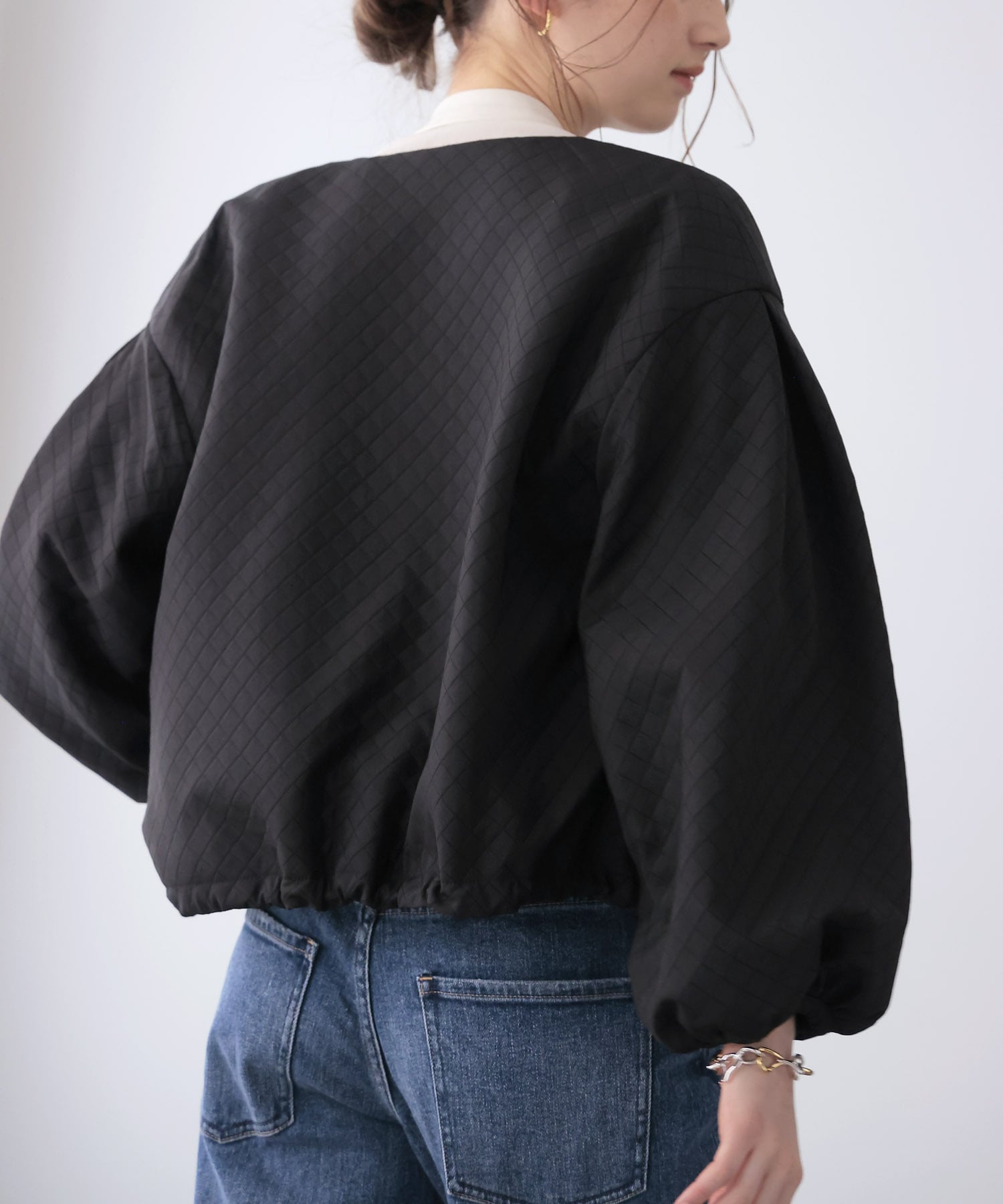 キルティングボリュームスリーブブルゾン