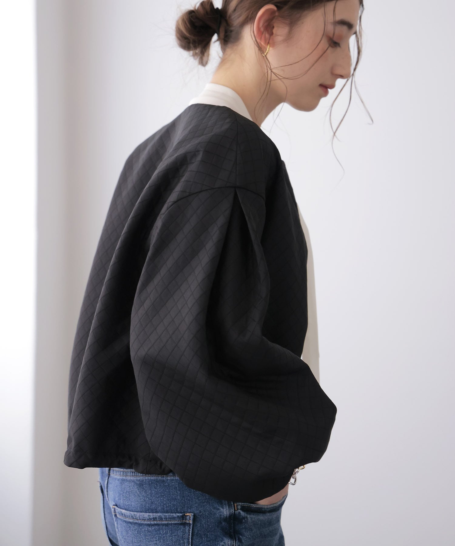 キルティングボリュームスリーブブルゾン