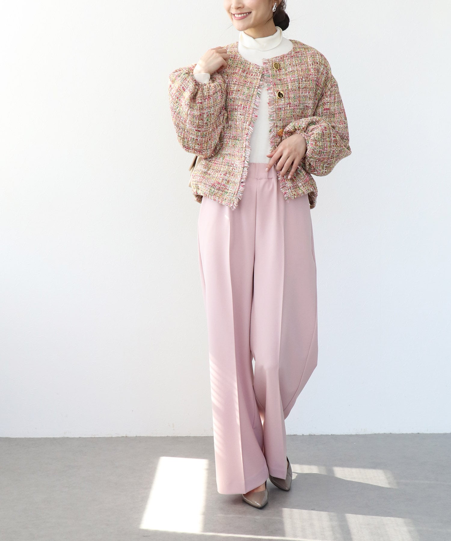 ツィードボリュームスリーブブルゾン