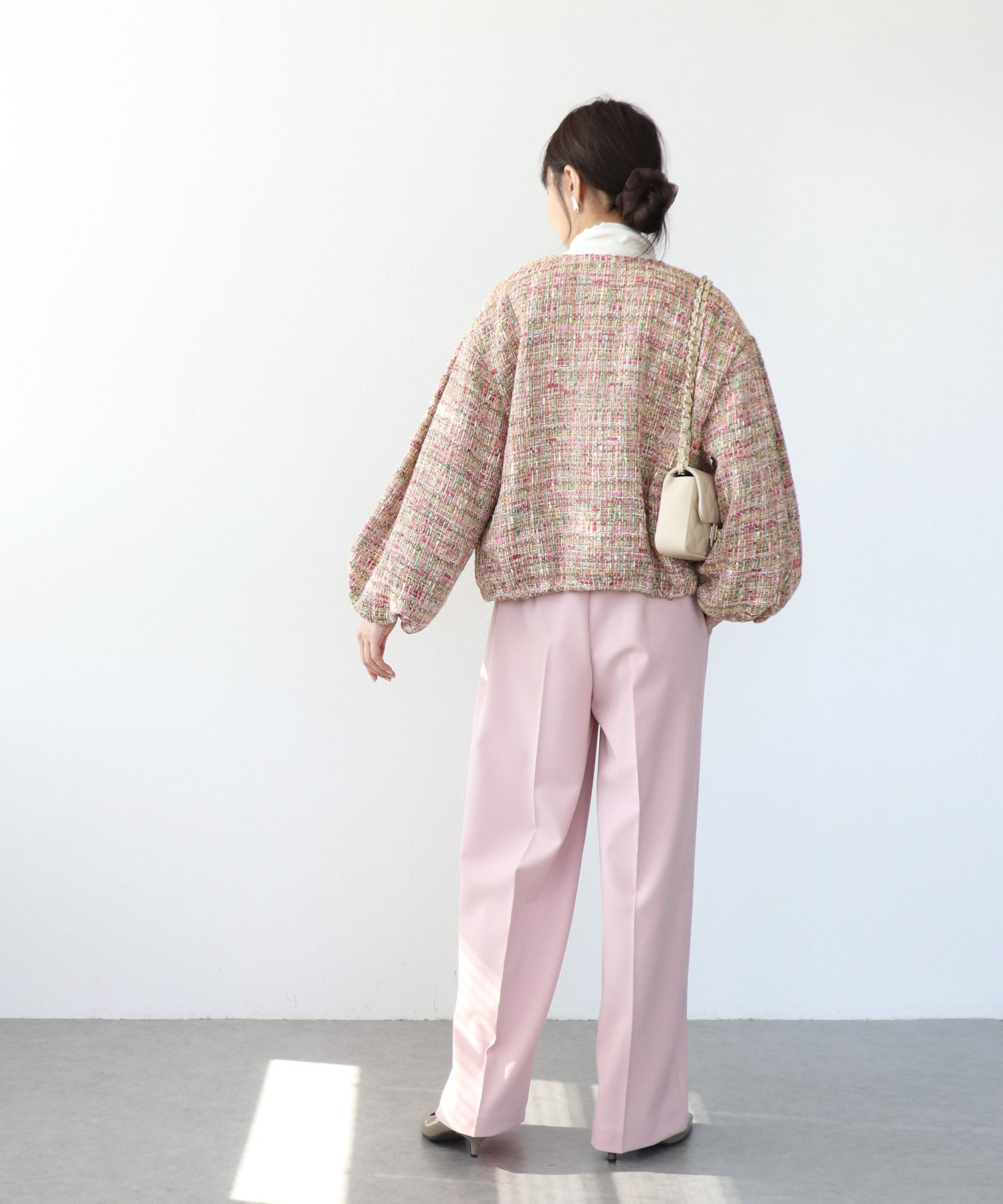 ツィードボリュームスリーブブルゾン