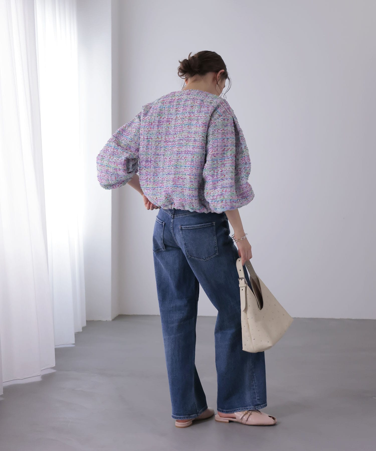 ツィードボリュームスリーブブルゾン