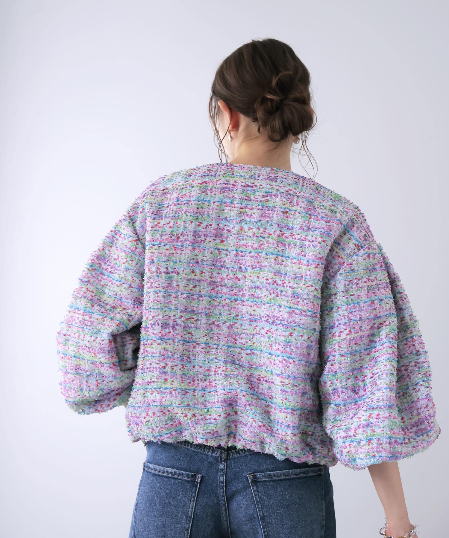 ツィードボリュームスリーブブルゾン