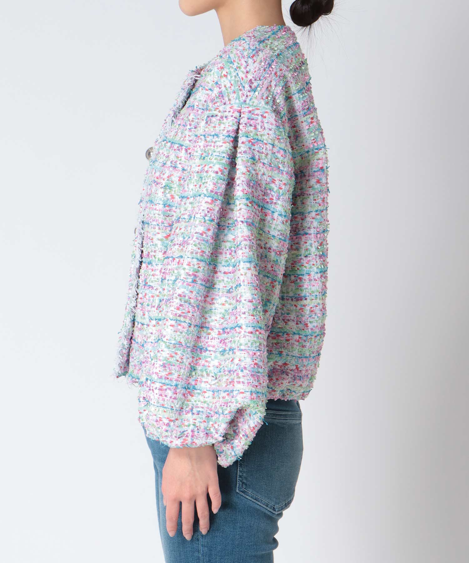 ツィードボリュームスリーブブルゾン