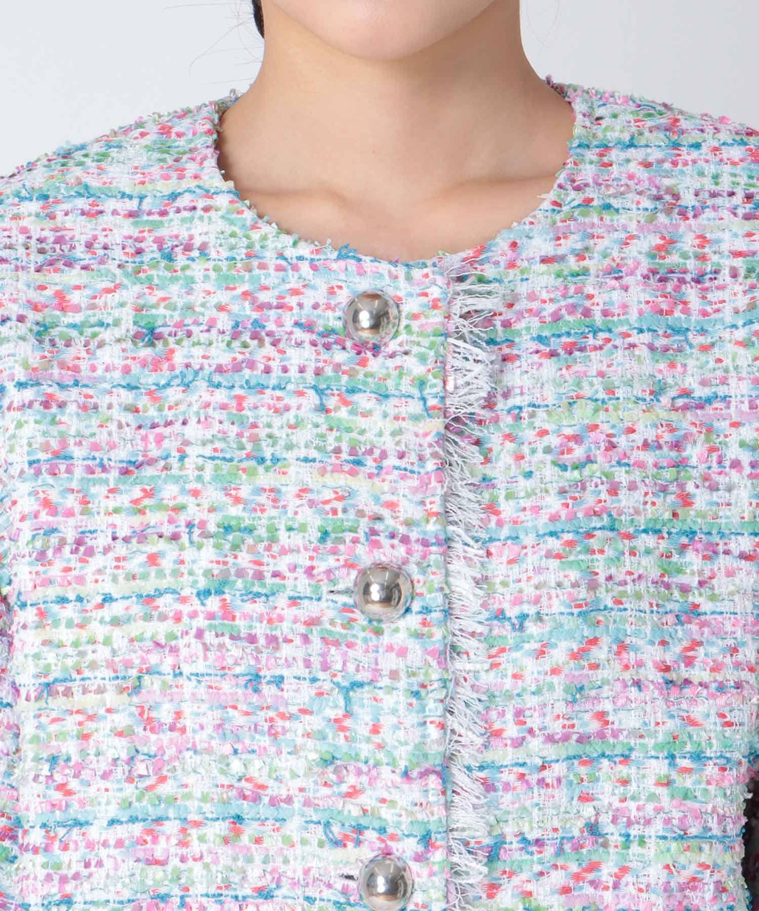 ツィードボリュームスリーブブルゾン