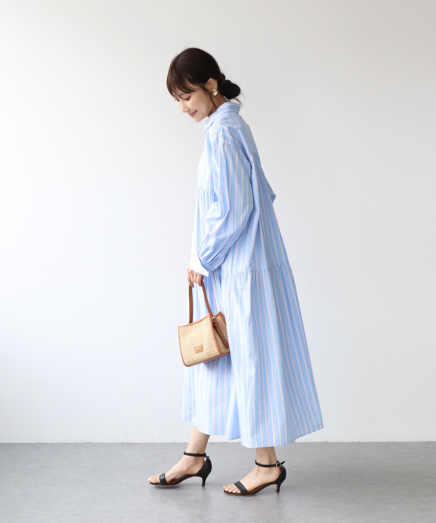 ストライプティアードワンピース