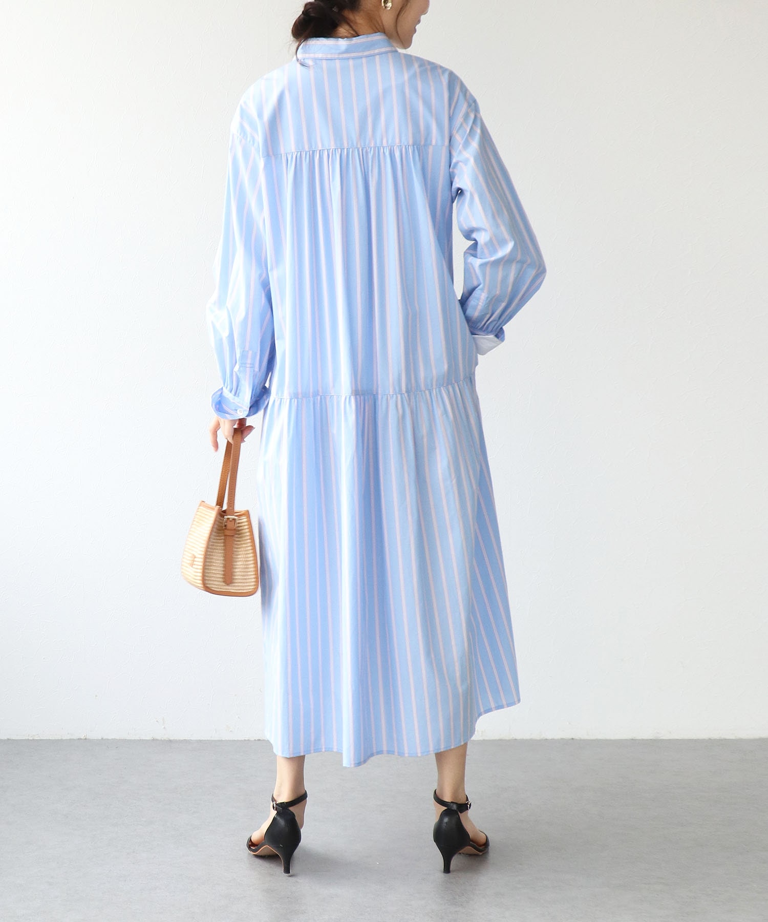 ストライプティアードワンピース