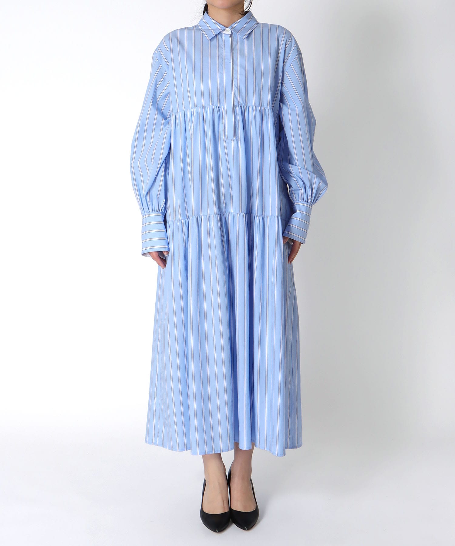 ストライプティアードワンピース