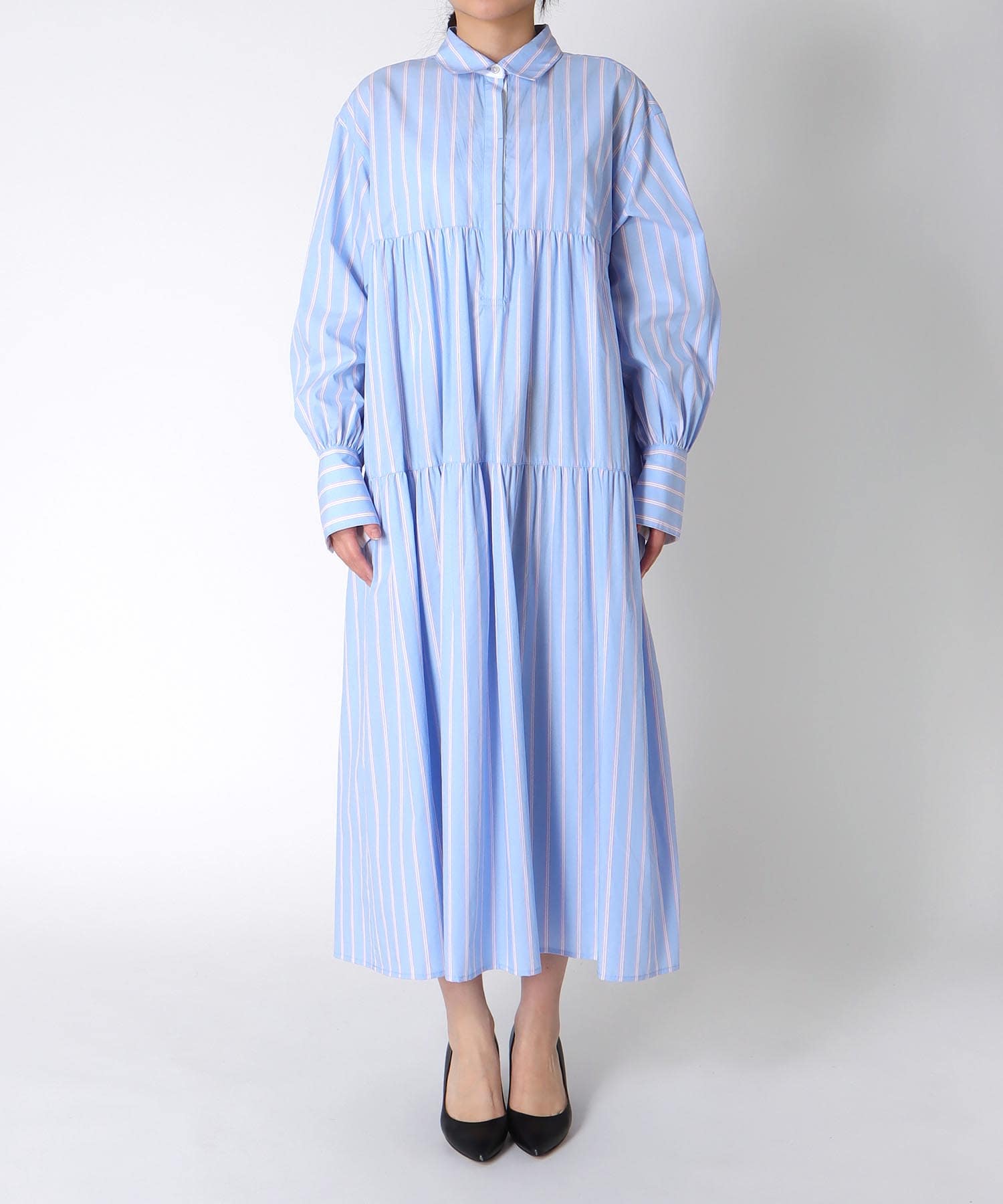 ストライプティアードワンピース