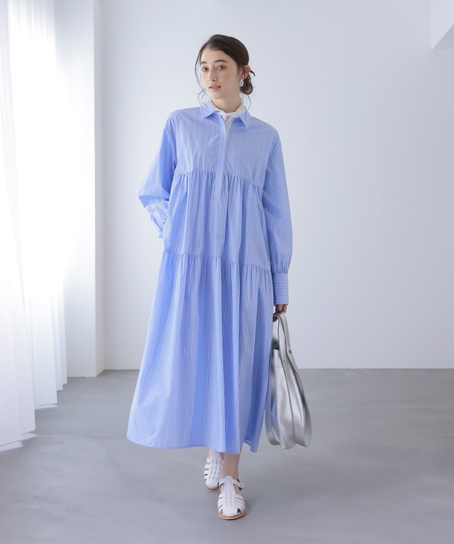 ストライプティアードワンピース