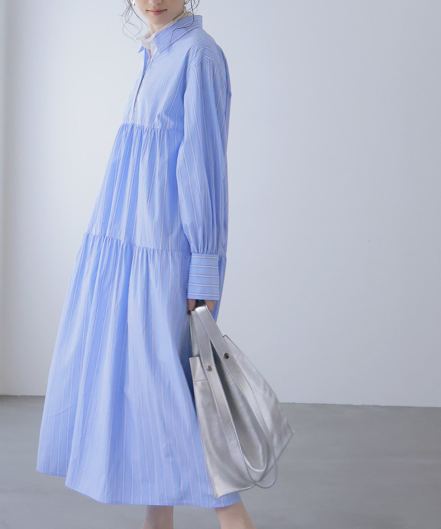 ストライプティアードワンピース