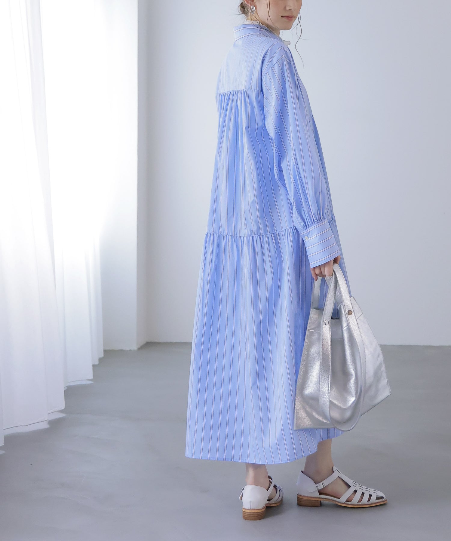 ストライプティアードワンピース