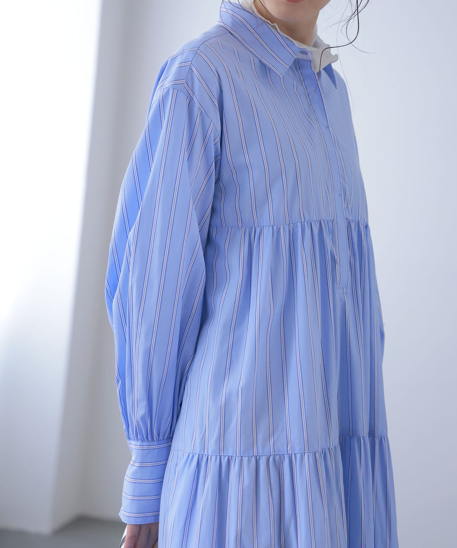 ストライプティアードワンピース