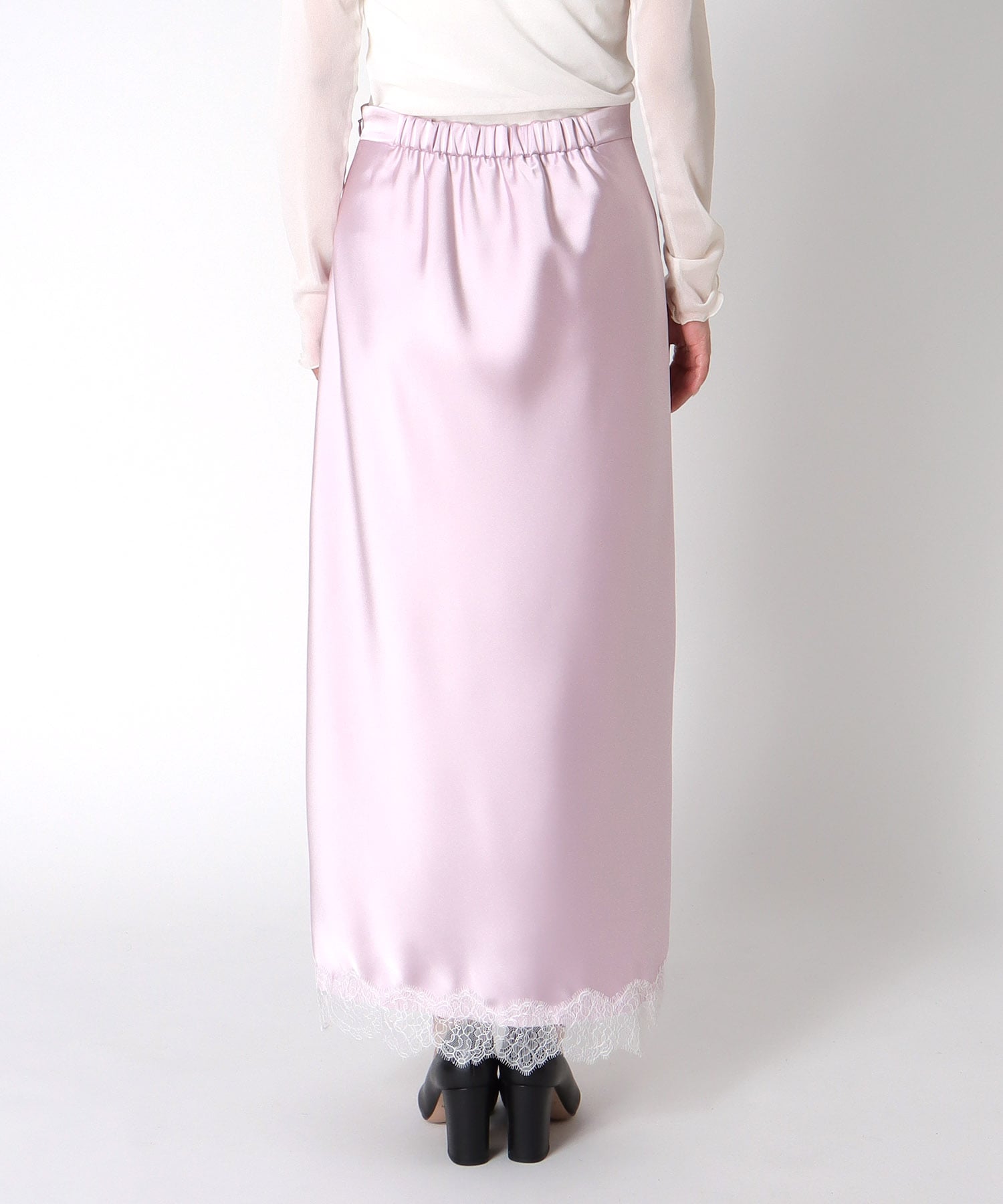 サテン×レース バイアススカート