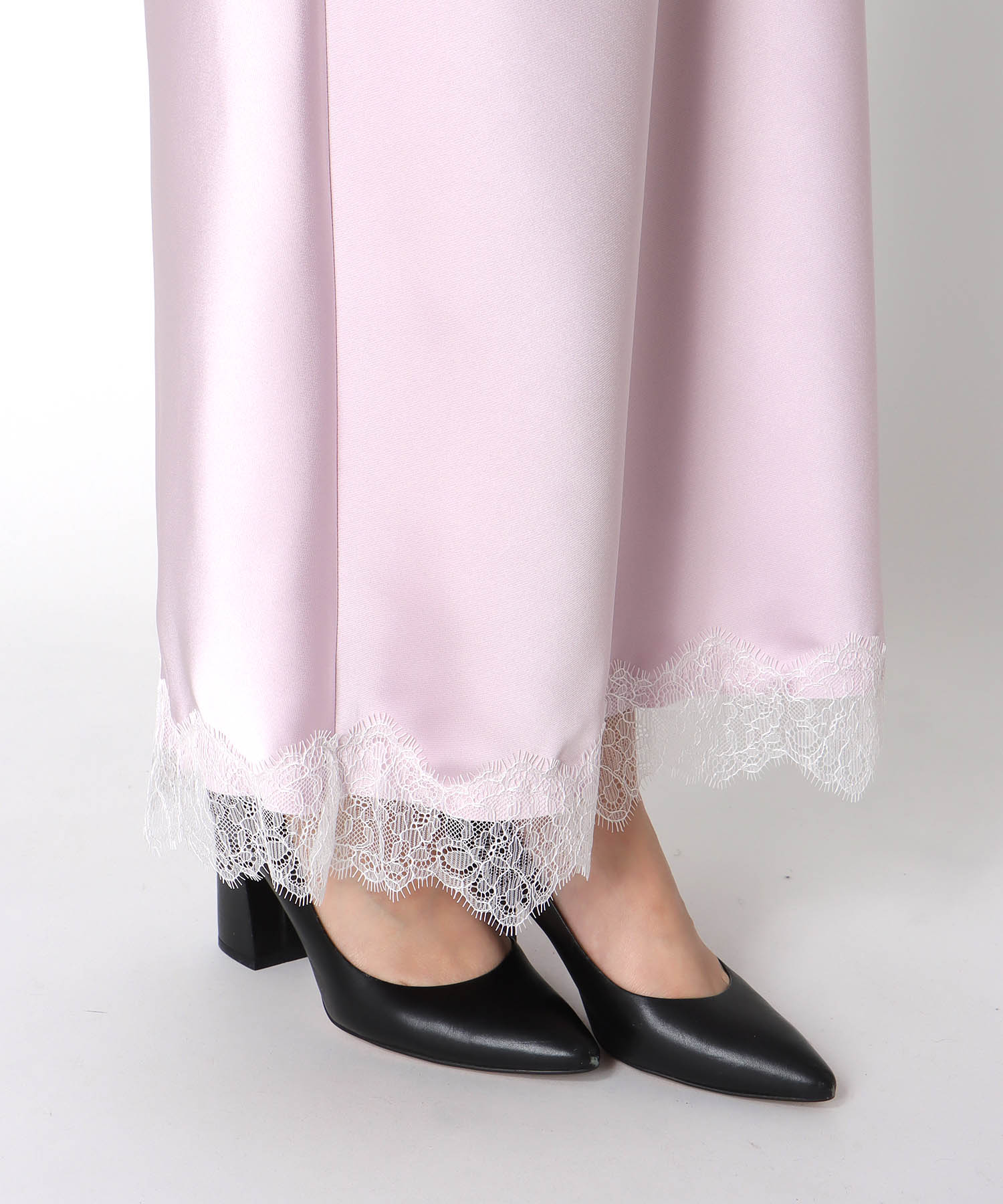 サテン×レース バイアススカート