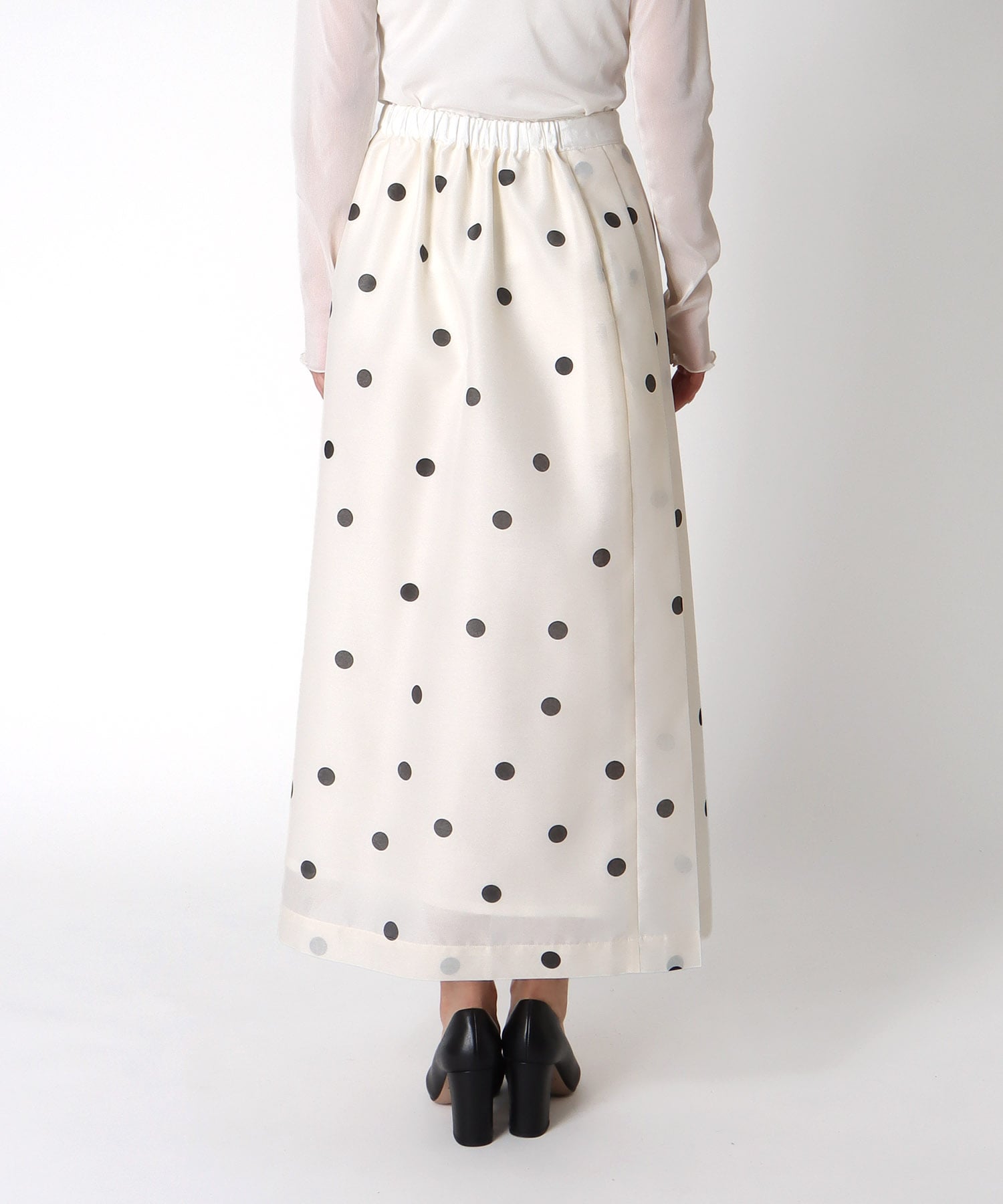 ドット柄プリーツスカート