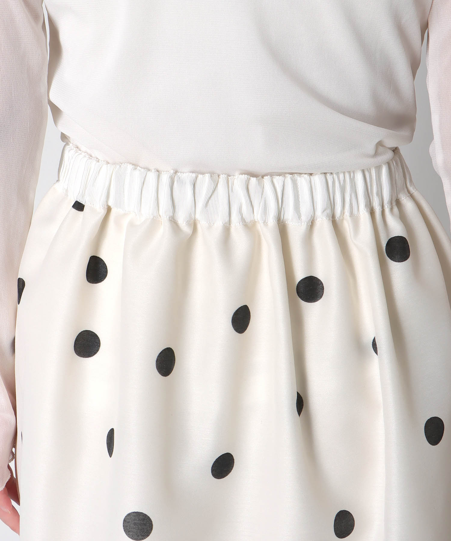 ドット柄プリーツスカート