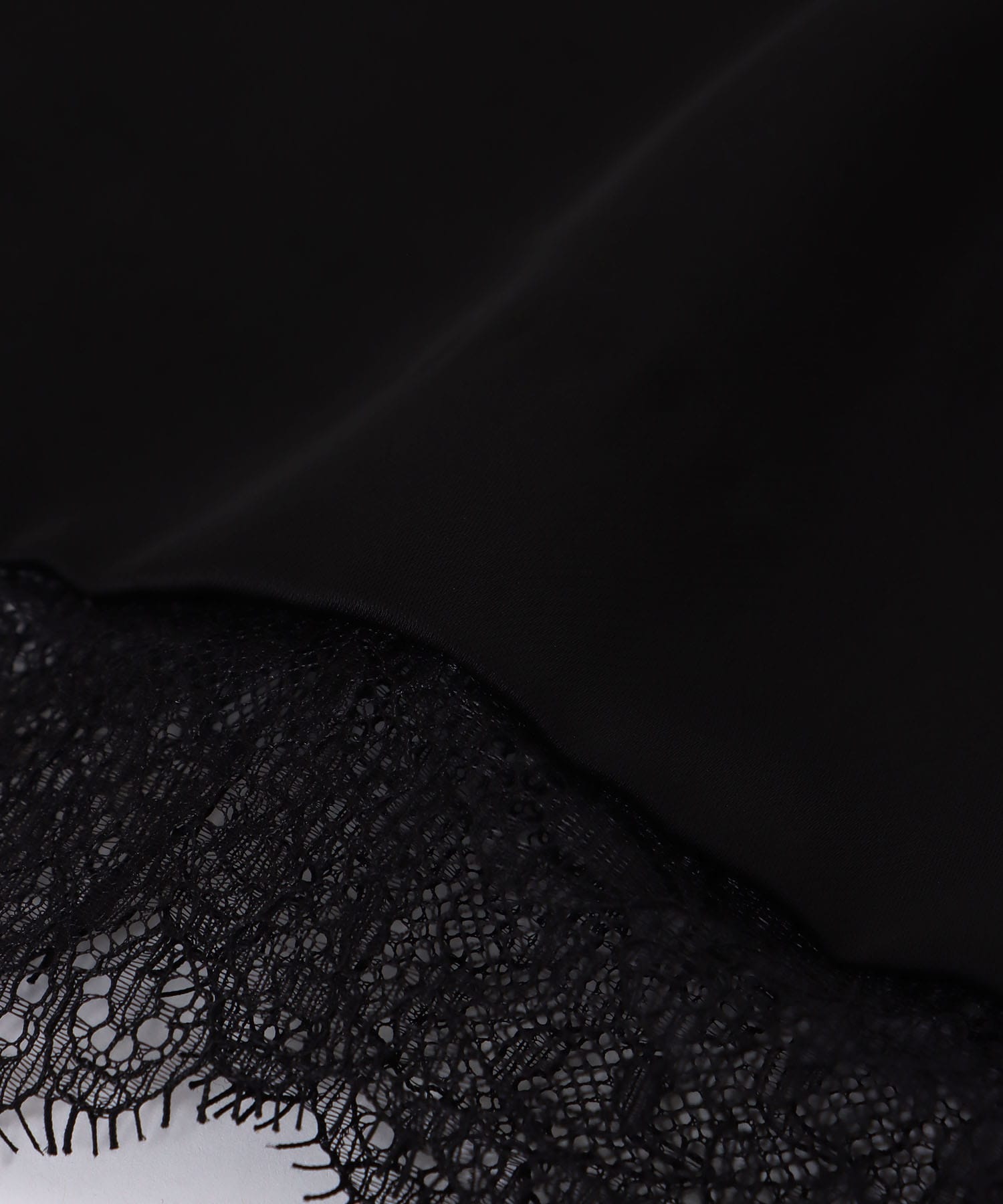 サテン×レース ワイドパンツ