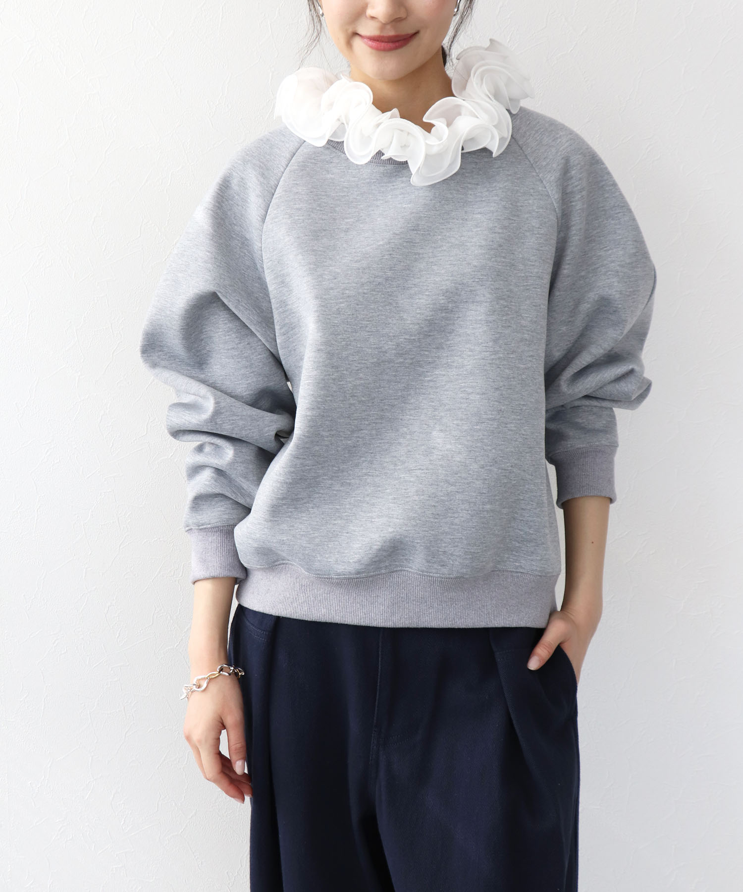 フリル衿付きダンボールトップス