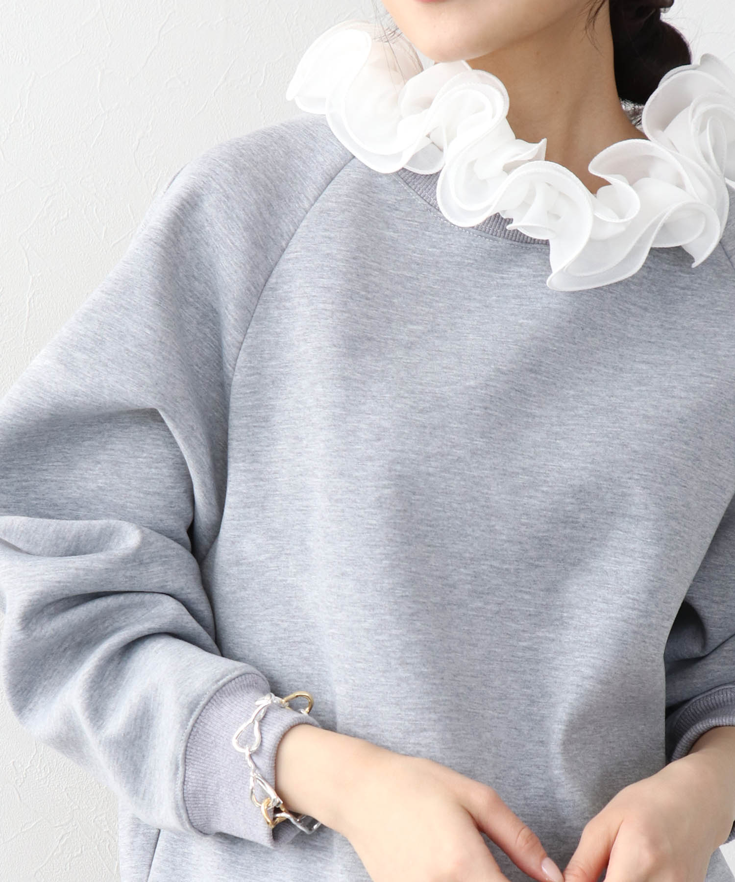 フリル衿付きダンボールトップス