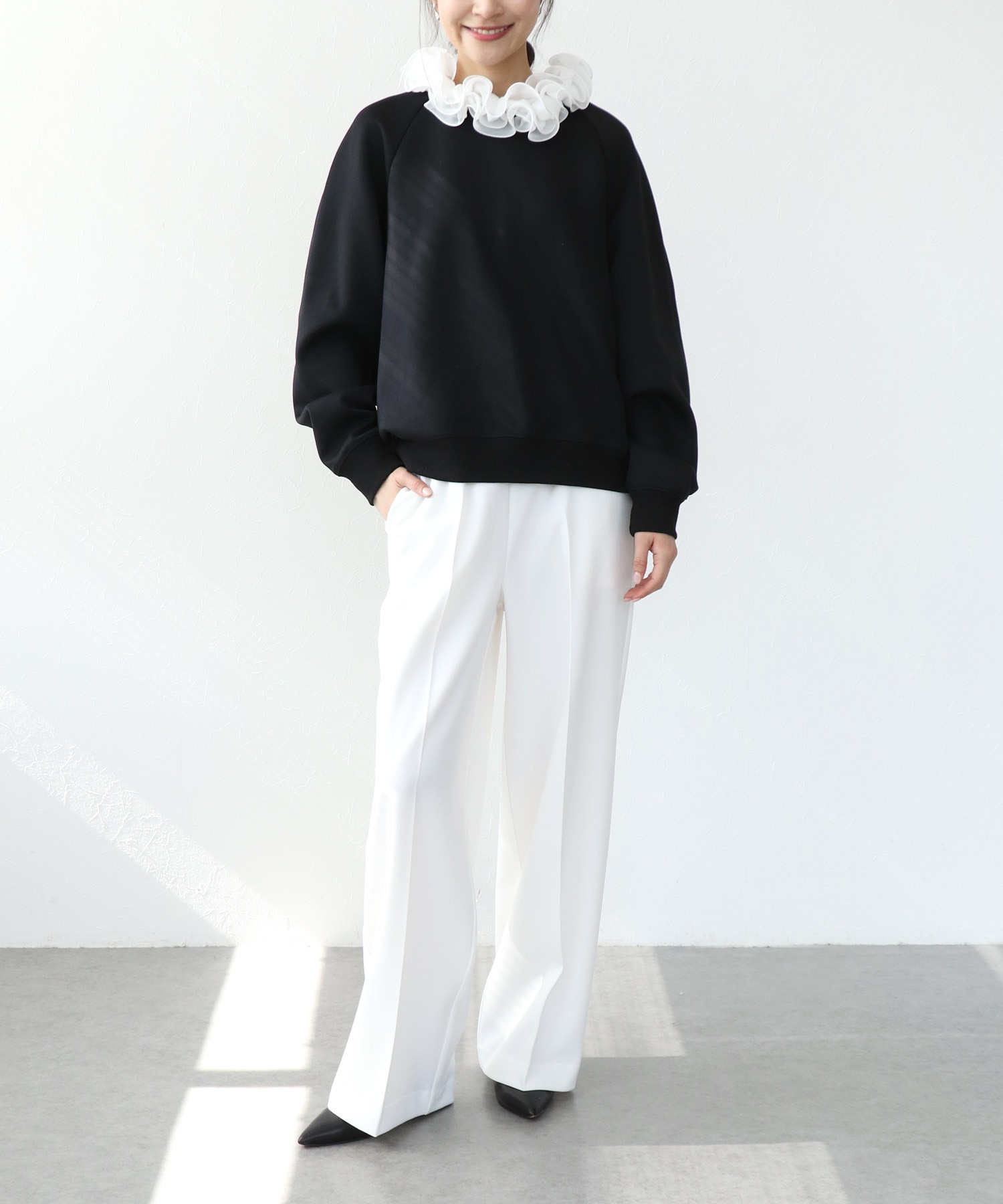 フリル衿付きダンボールトップス