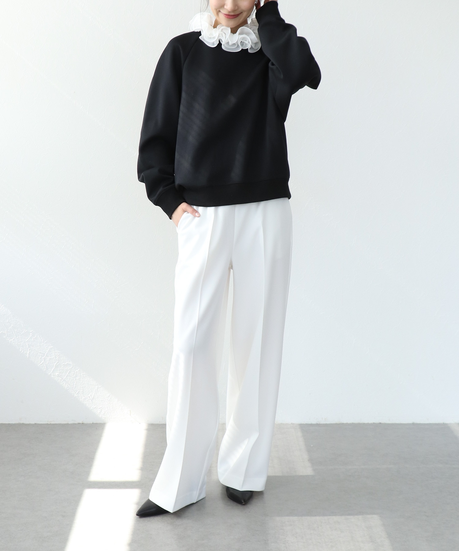 フリル衿付きダンボールトップス