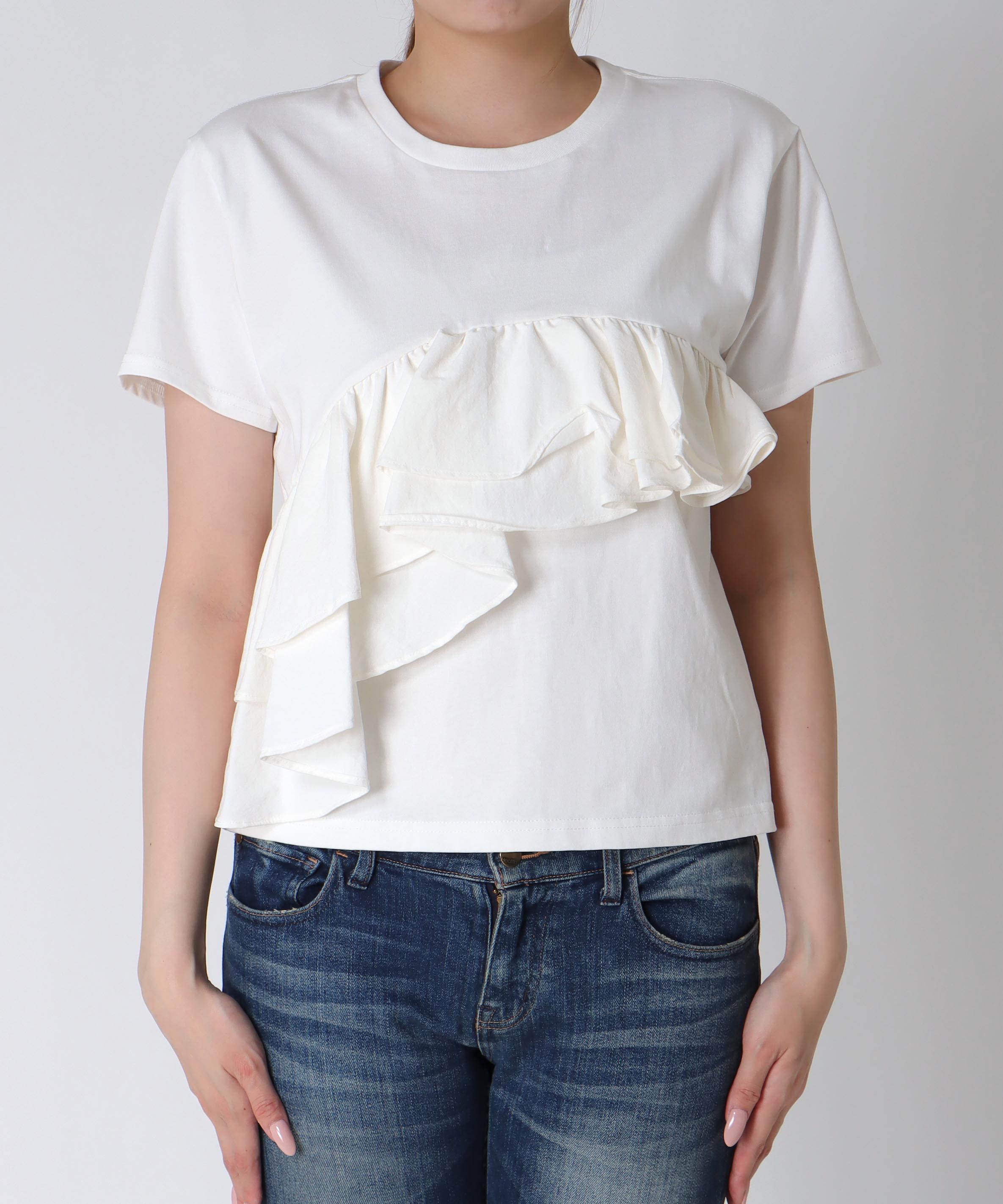 フリルデザインTシャツ