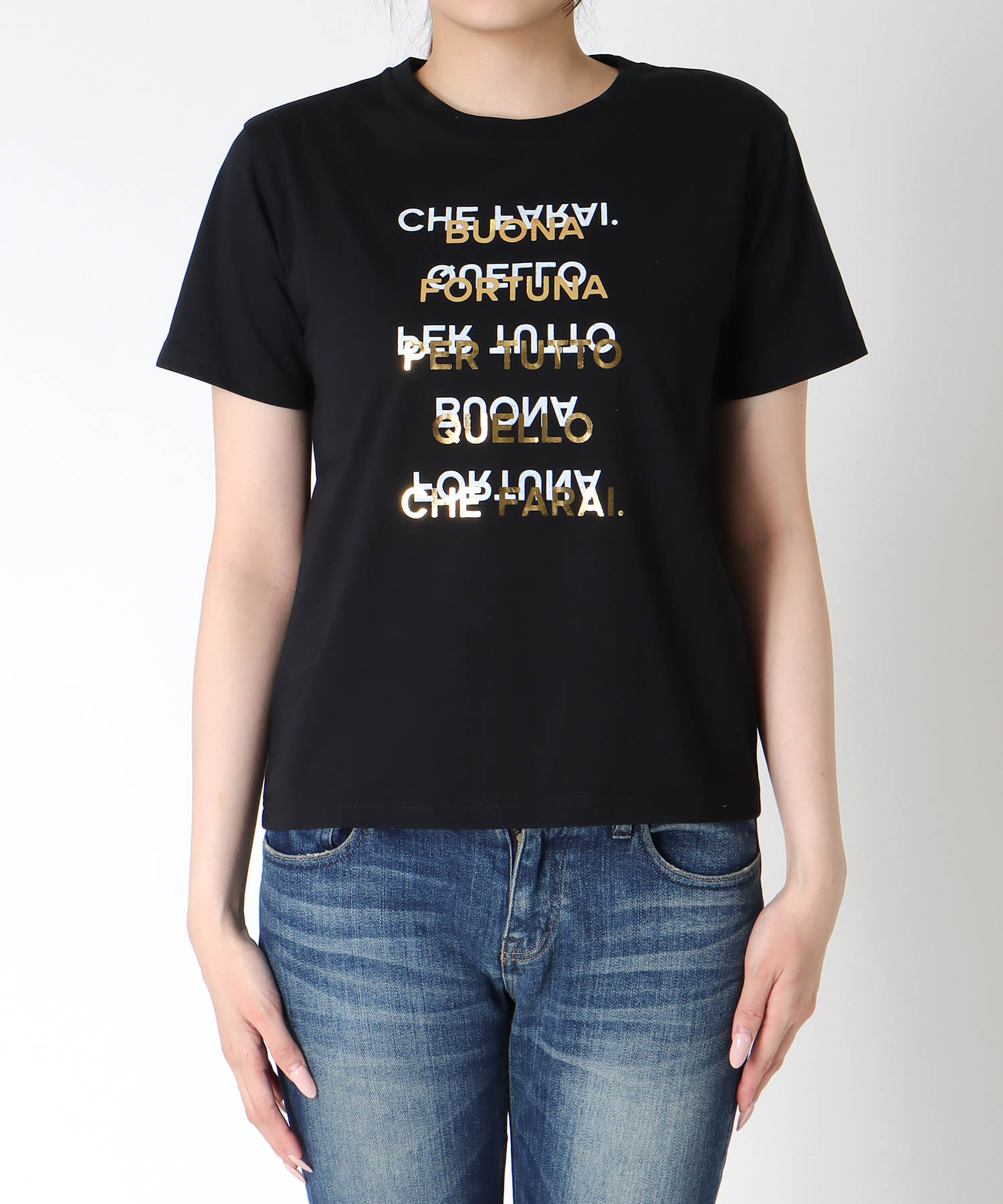 箔ロゴプリントTシャツ
