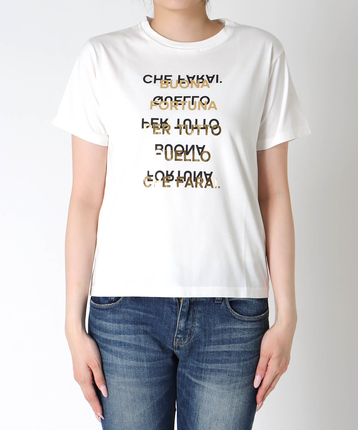 箔ロゴプリントTシャツ